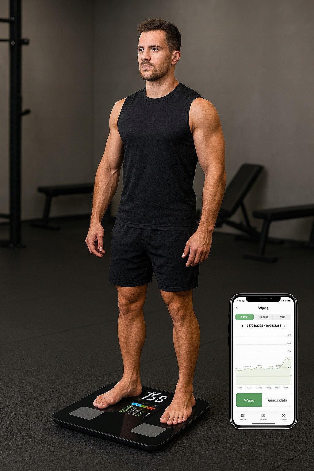 Bathroom Scale Analyzing Body Composition 13 Parameters Bluetooth BMI 226kg Brand no brand