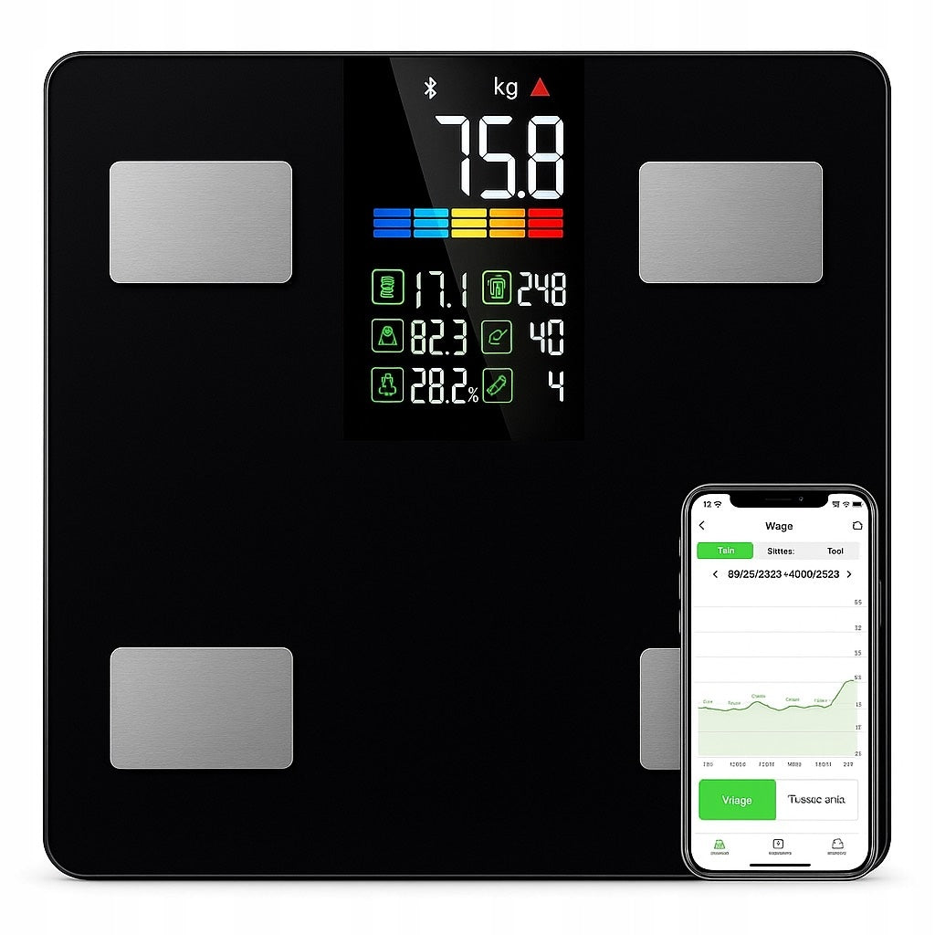 Bathroom Scale Analyzing Body Composition 13 Parameters Bluetooth BMI 226kg Manufacturer code Wga łazienkowa sportowa Composition Scale PRO