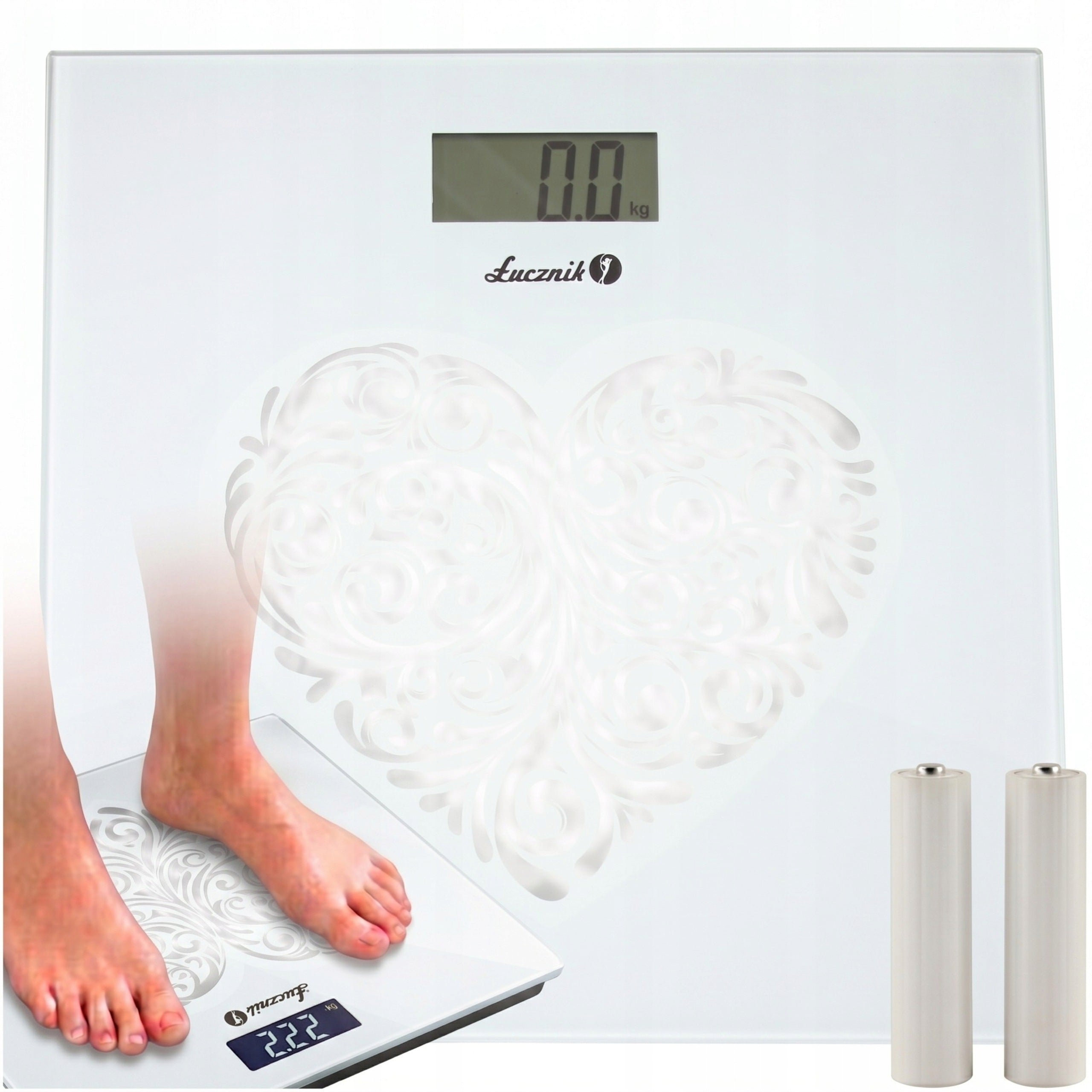 Bathroom Scale Electronic LCD Glass Accurate Łucznik 150kg + BATTERIES