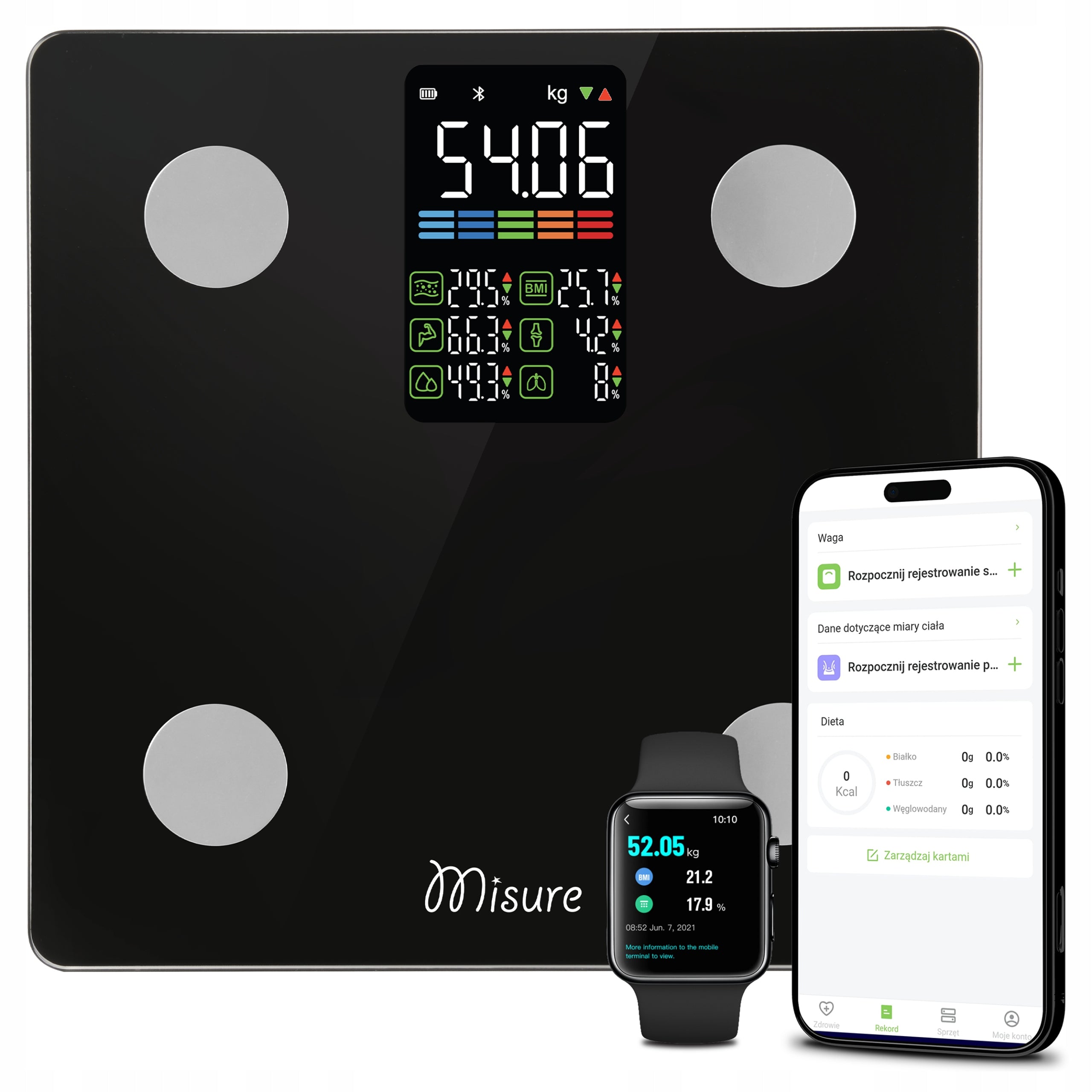 Bathroom Scale MISURE Analytical Electronic 226 kg 25 Parameters BMI