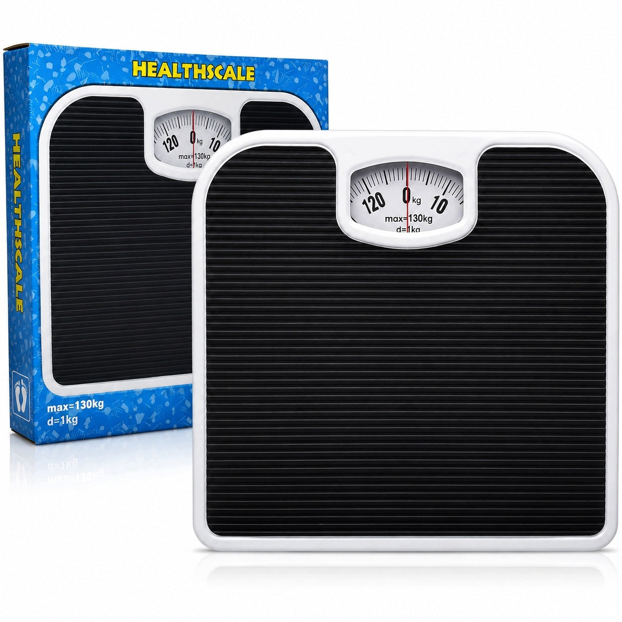 Bathroom Scale Mechanical Analog Classic Up to 130 Kg Black Accurate Packaging status original
