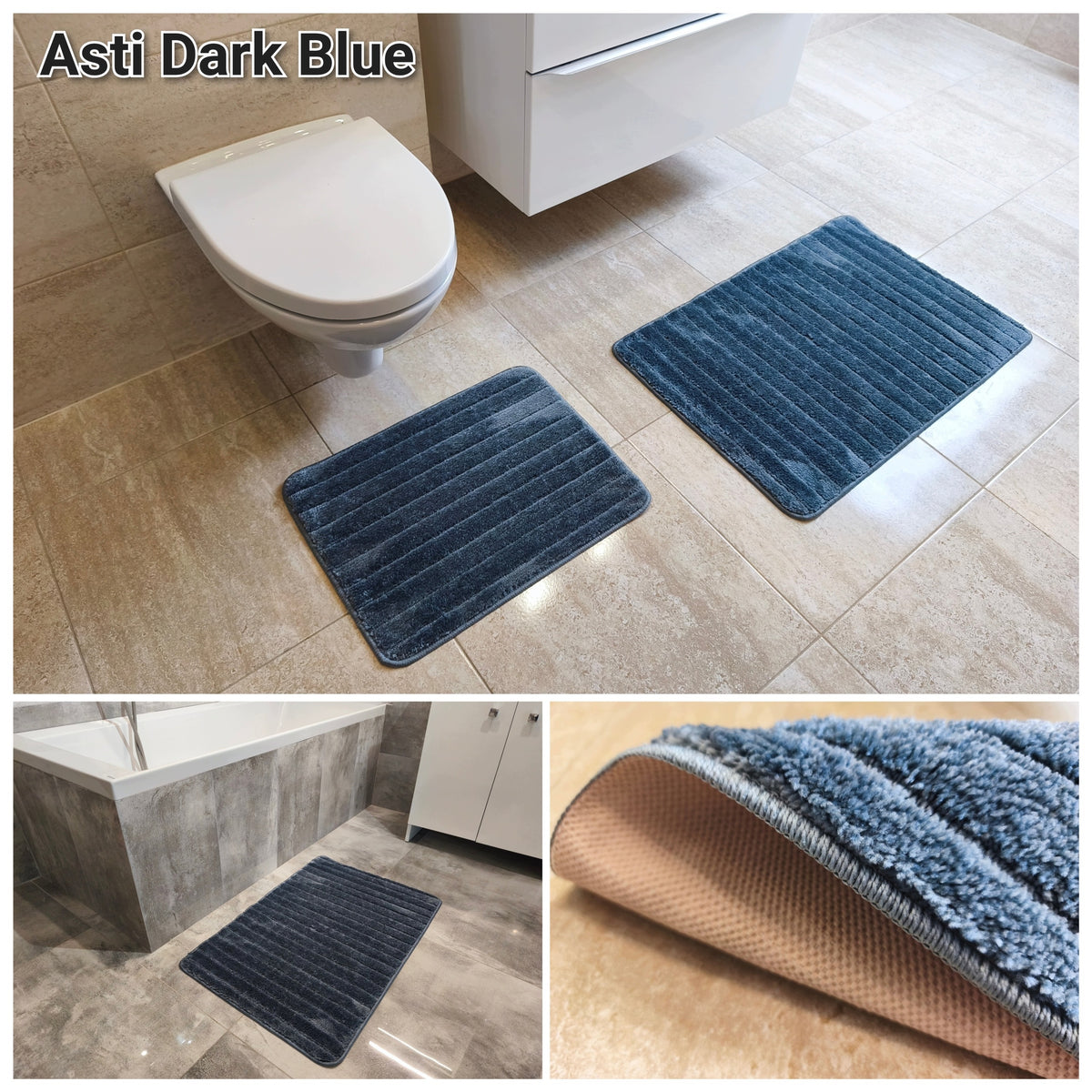 Bathroom Set 2-Piece Rubberized Non-Slip Rugs Mix Brand Sindbad