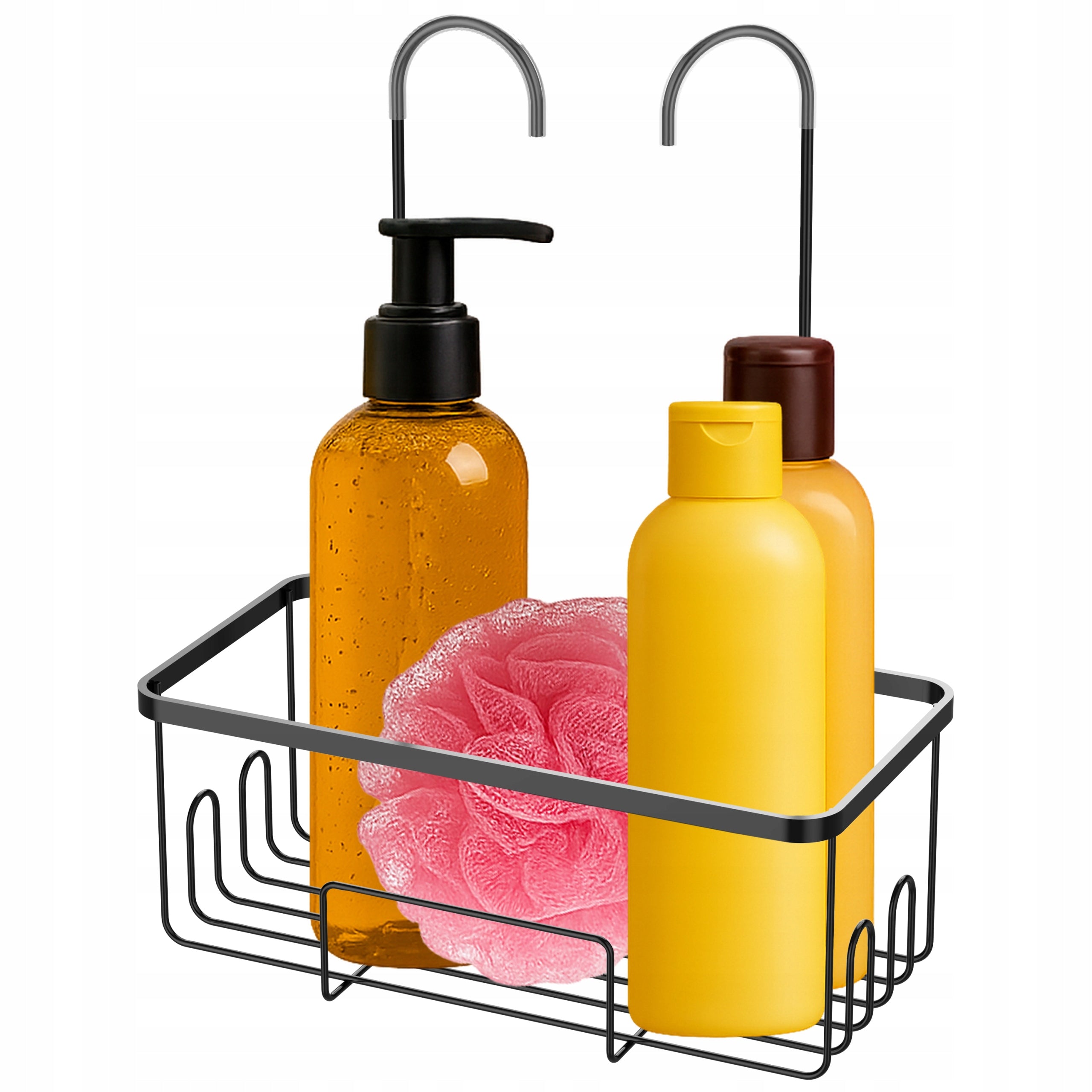 Bathroom Shelf Black Battery Operated Wire Solid