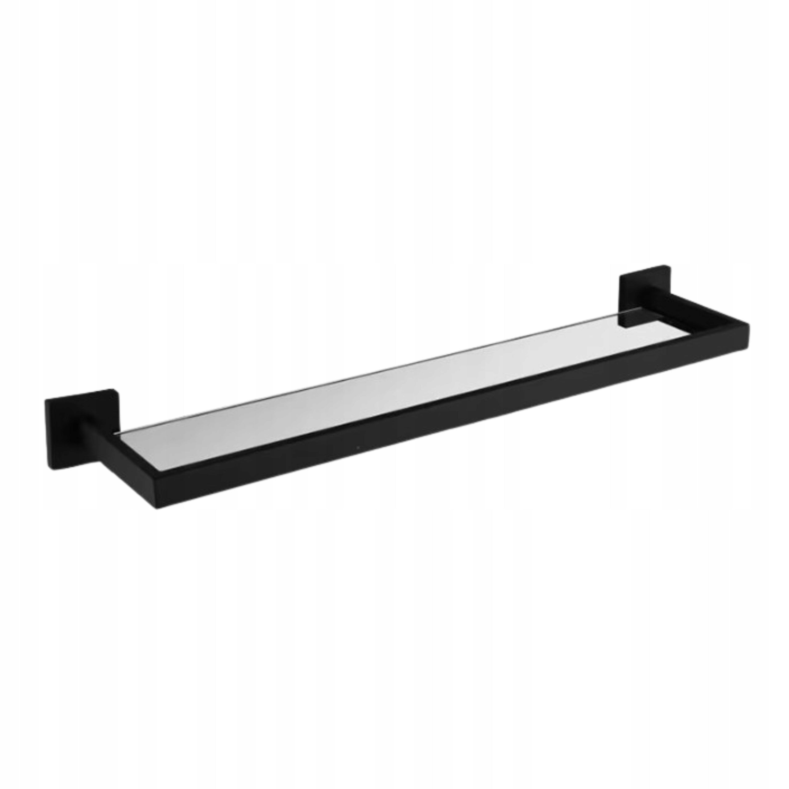 Bathroom Shelf Glass Black Mat Under Mirror Shower Cosmetics Loft 50cm