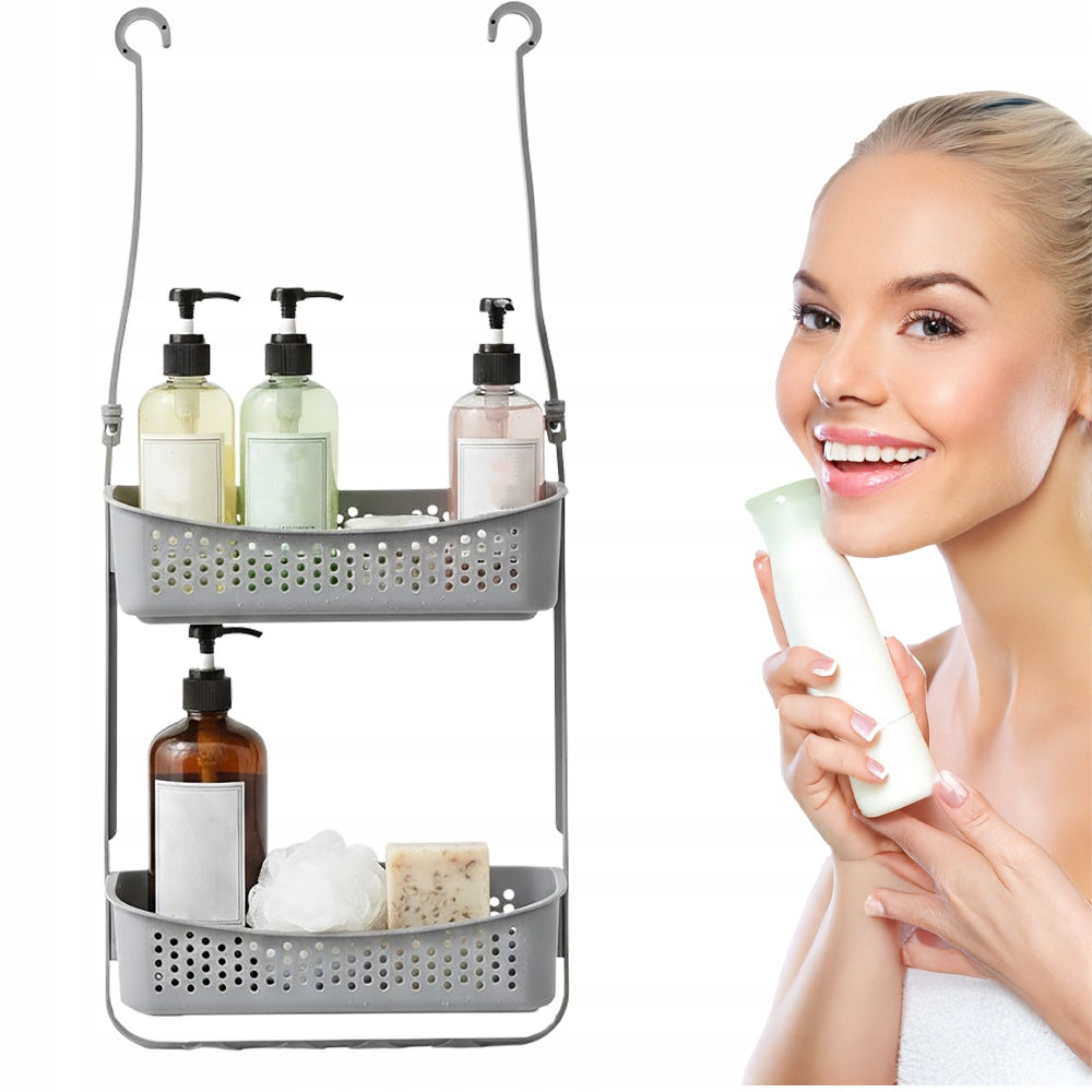 Bathroom Shelf Hanging Cabin Shower Faucet Stainless Gray Packaging status original