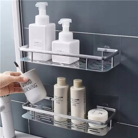 Bathroom Shelf Self Adhesive Hanging Loft Set of 2 Brand no brand