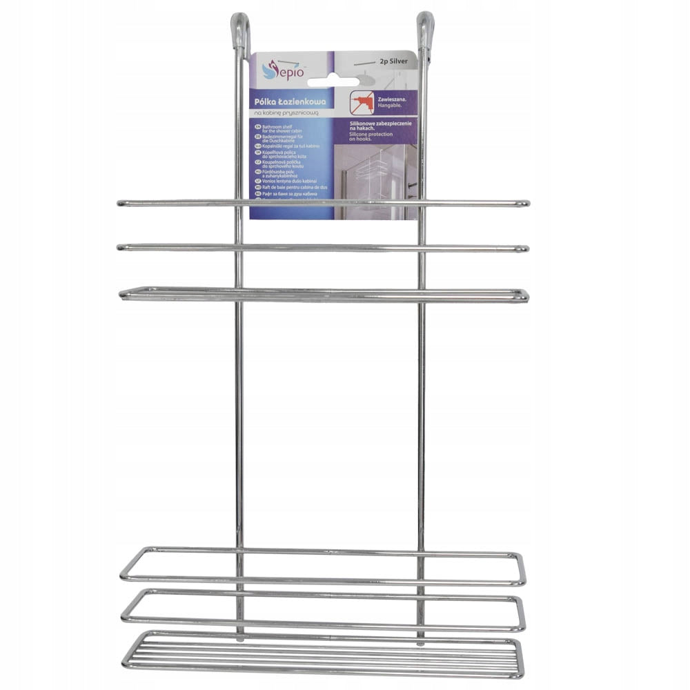 Bathroom Shelf Silver Wire Cabin Hanging Durable Resistant Packaging status original