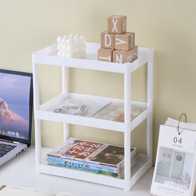 Bathroom Shelf for Wardrobe Plastic White 3 Levels Kind freestanding