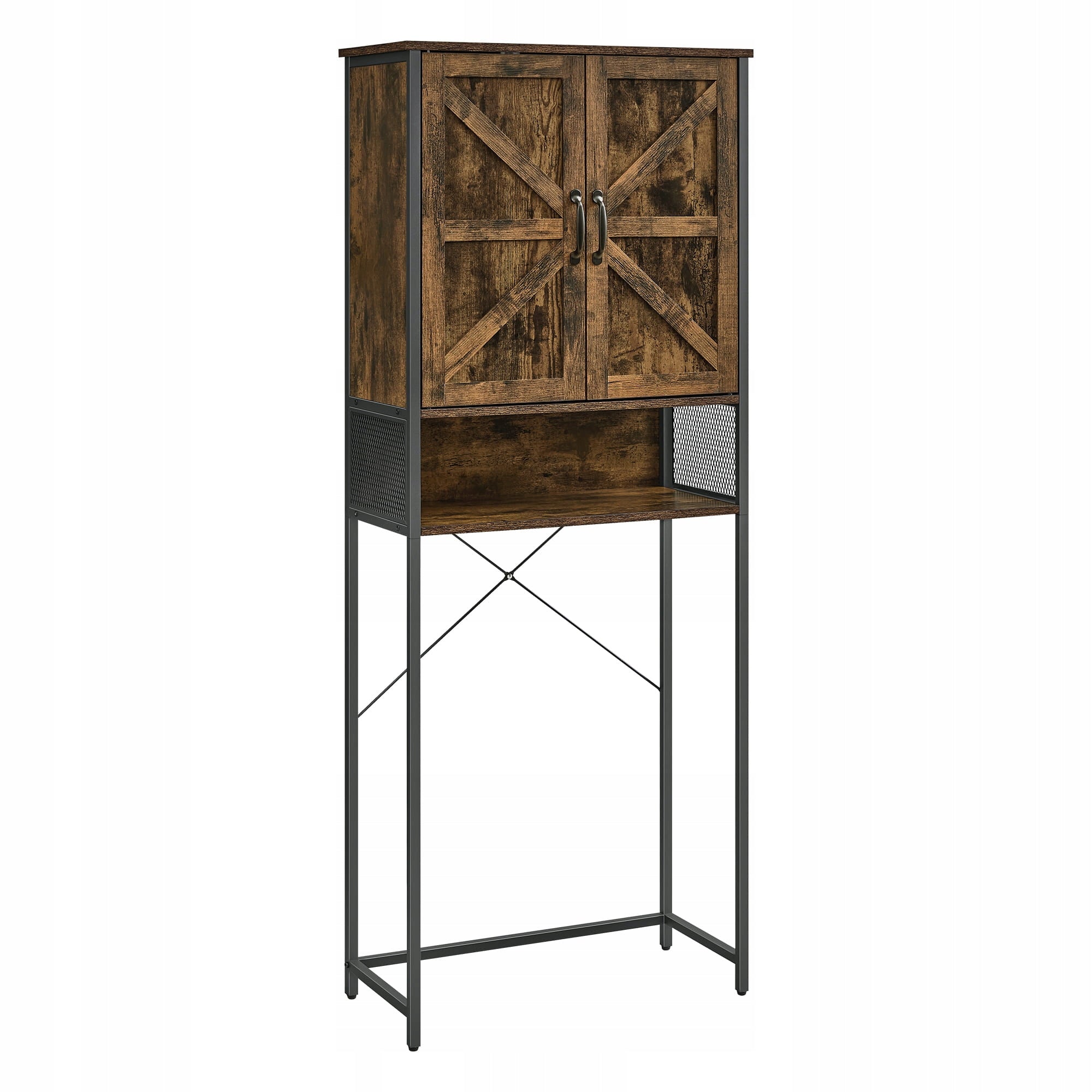 Bathroom Shelving Unit Over Washing Machine Toilet Rustic Cabinet Brown 170x66x30,6cm