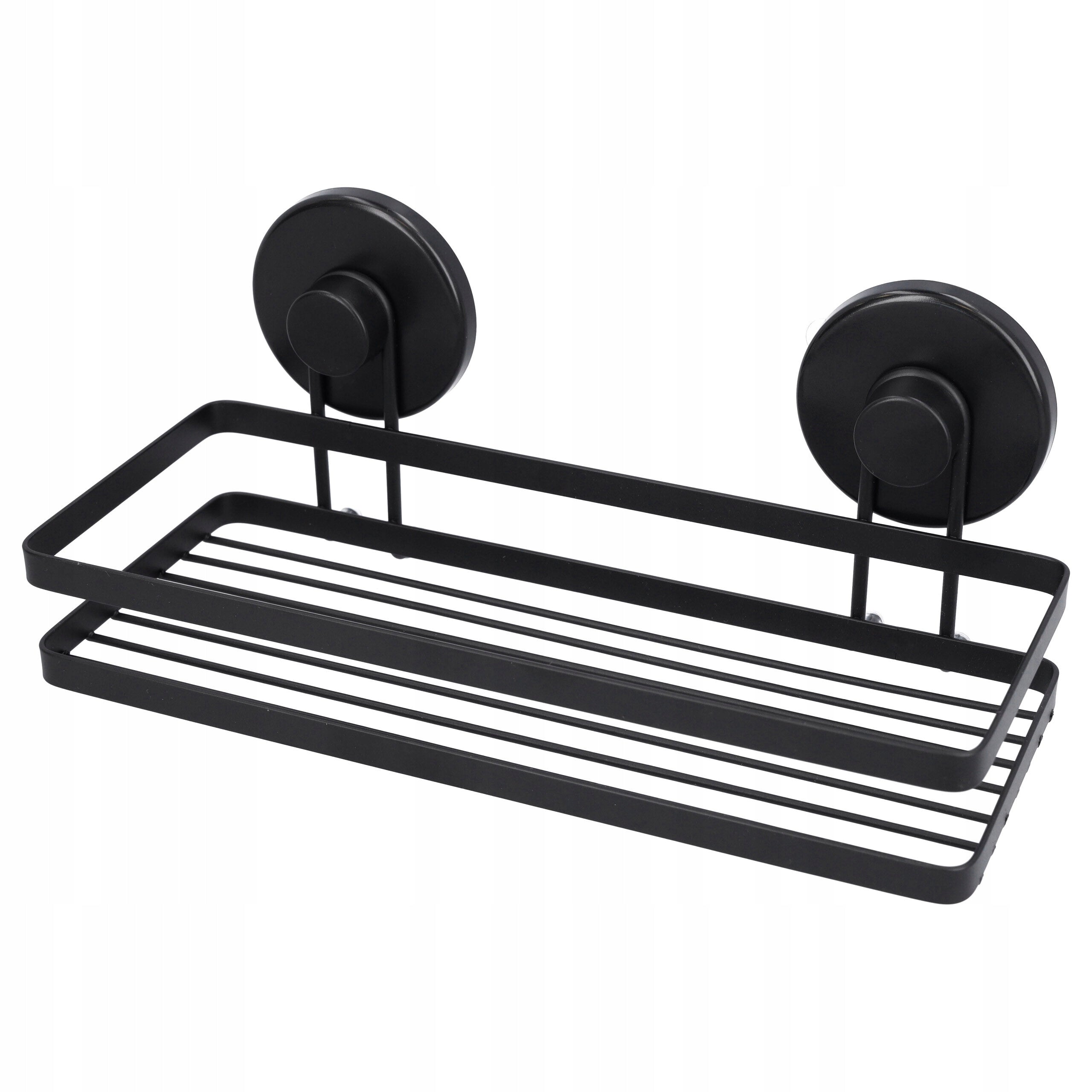 Bathroom Shower Hanging Shelf Black Metal for Suction Cups 25x10cm Brand Cadro