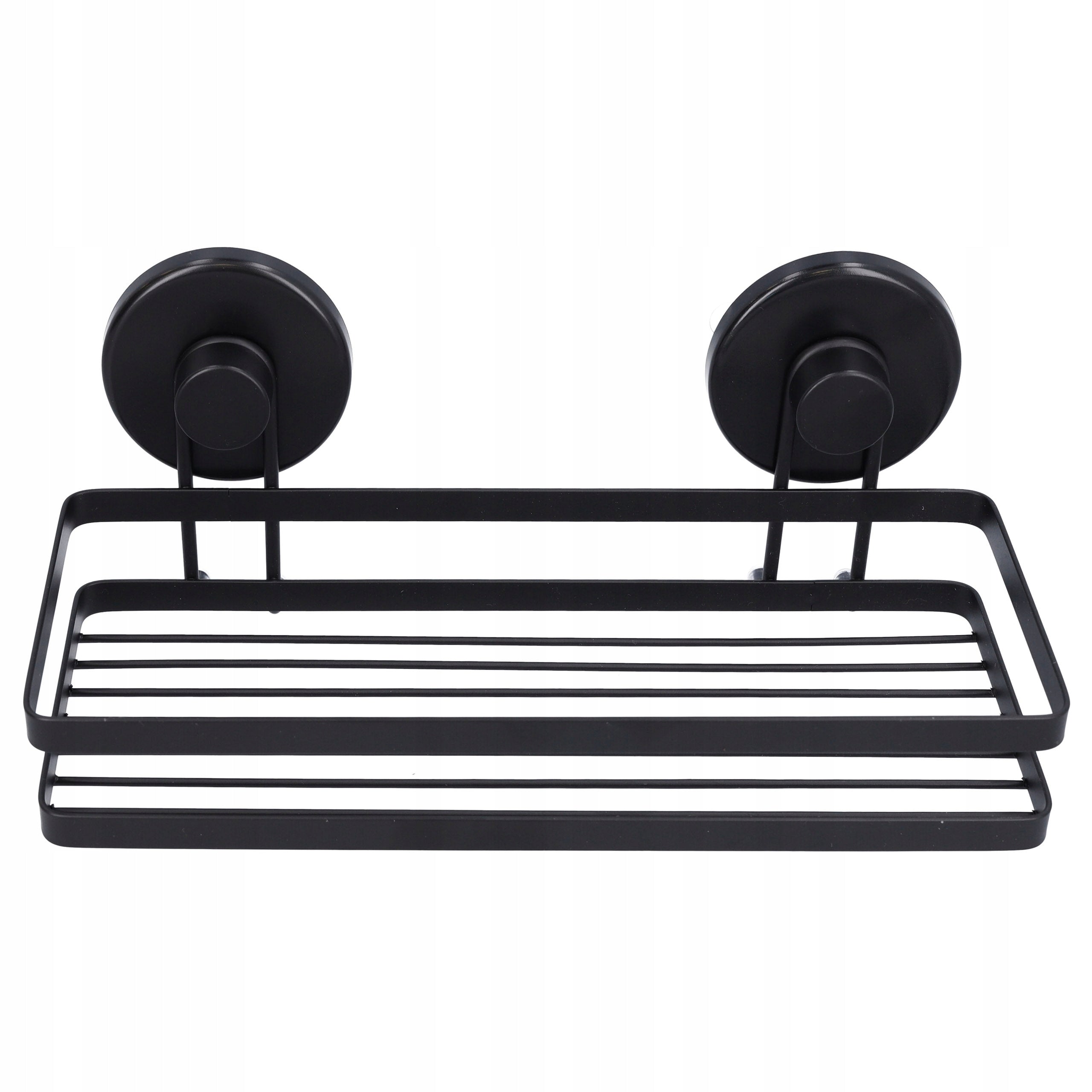 Bathroom Shower Hanging Shelf Black Metal for Suction Cups 25x10cm Packaging status original