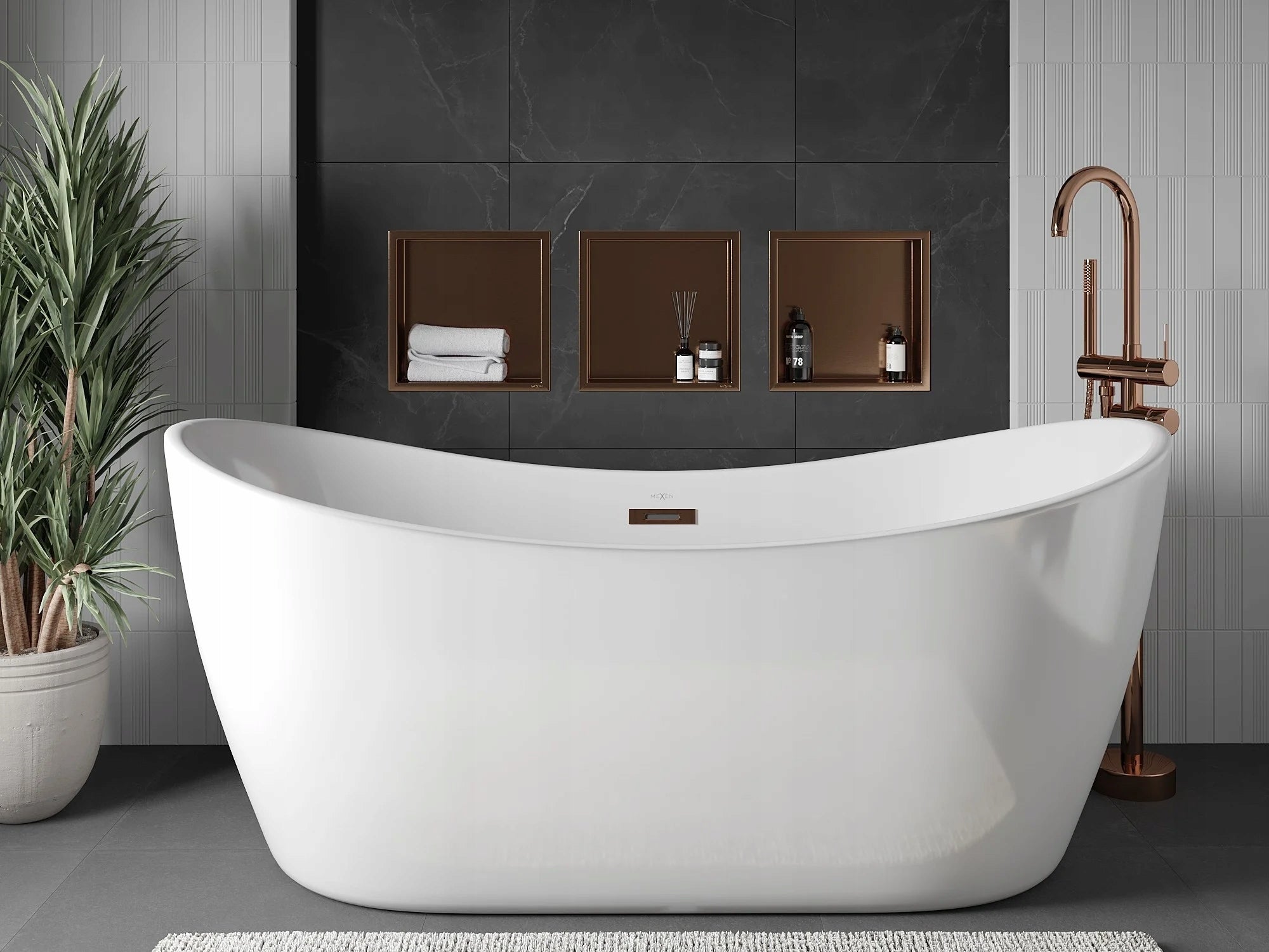 Bathroom Shower Shelf Flange 30x30 Mexen X-Wall Copper Finish other
