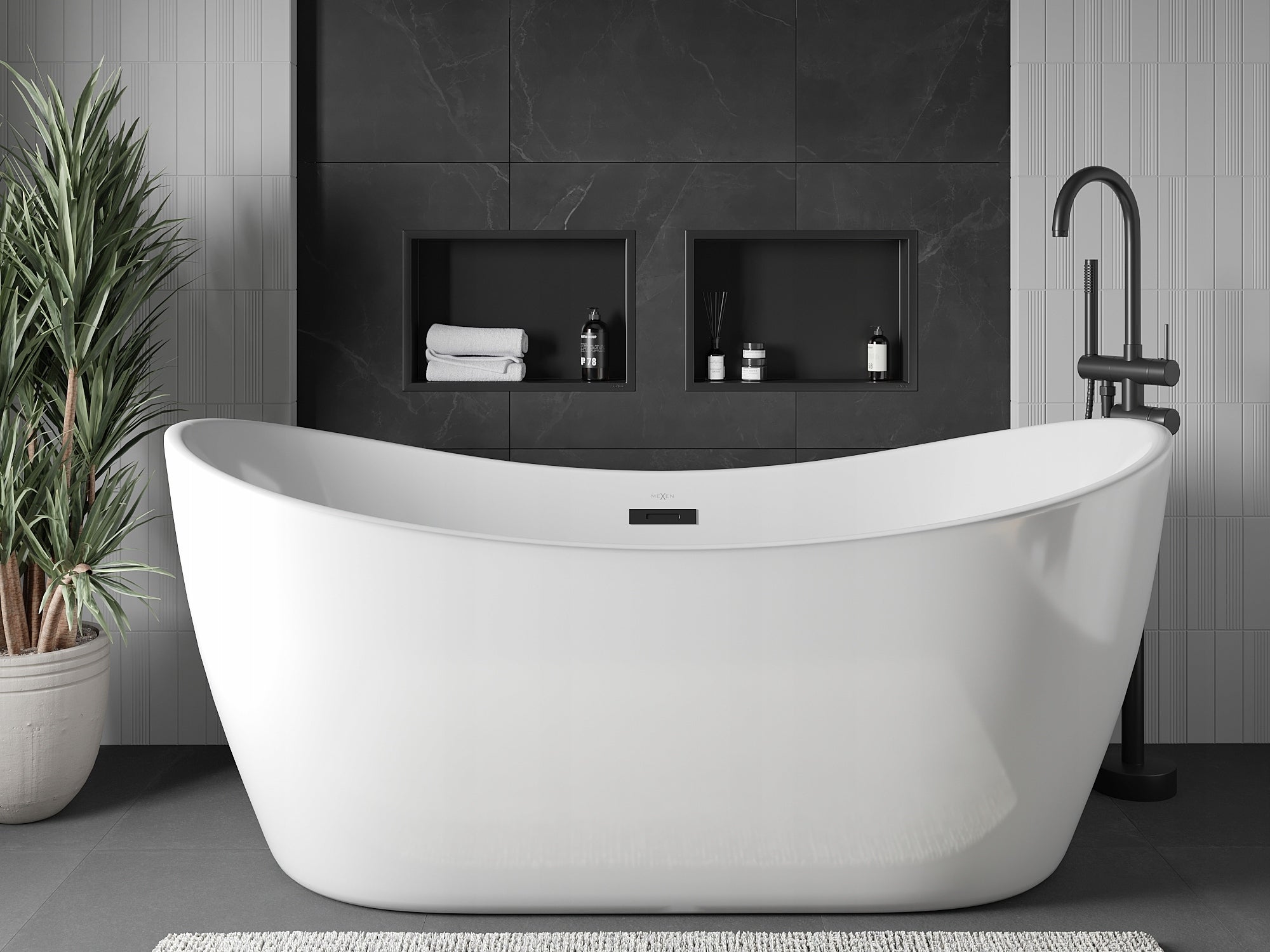 Bathroom Shower Shelf Flange 45x30 Mexen X-Wall-R Black Manufacturer code 1970453010