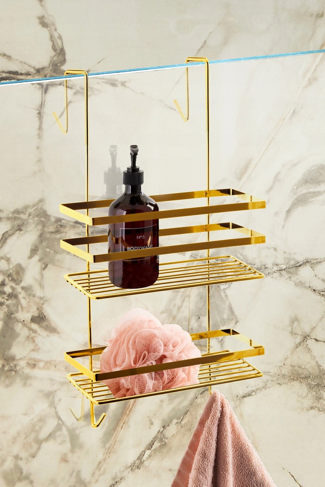 Bathroom Shower Shelf Hanging Gold Suspended for Metal Cabin Manufacturer code AWD02081987
