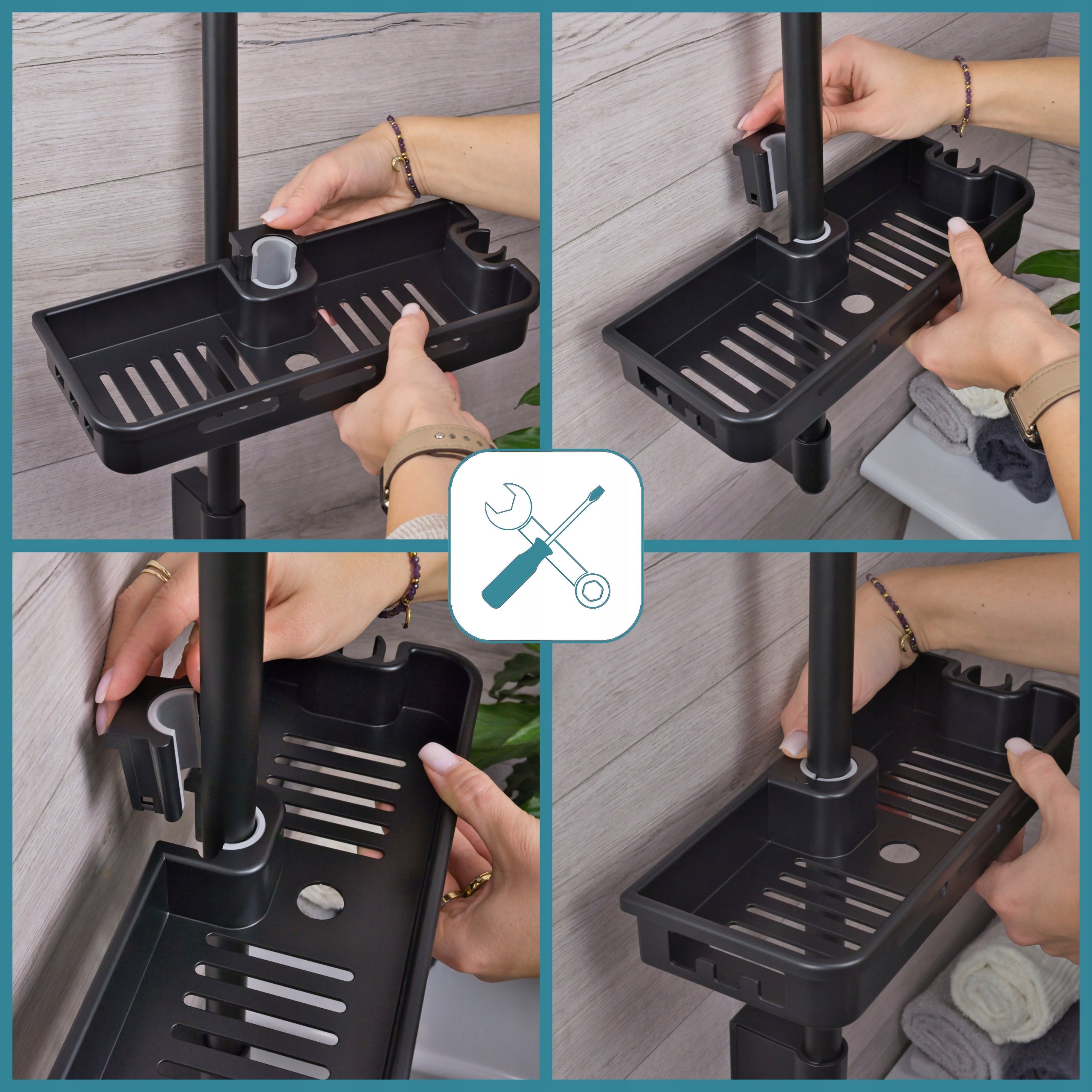 Bathroom Shower Shelf LOFT Black Hanging for Gift Bar Packaging status original