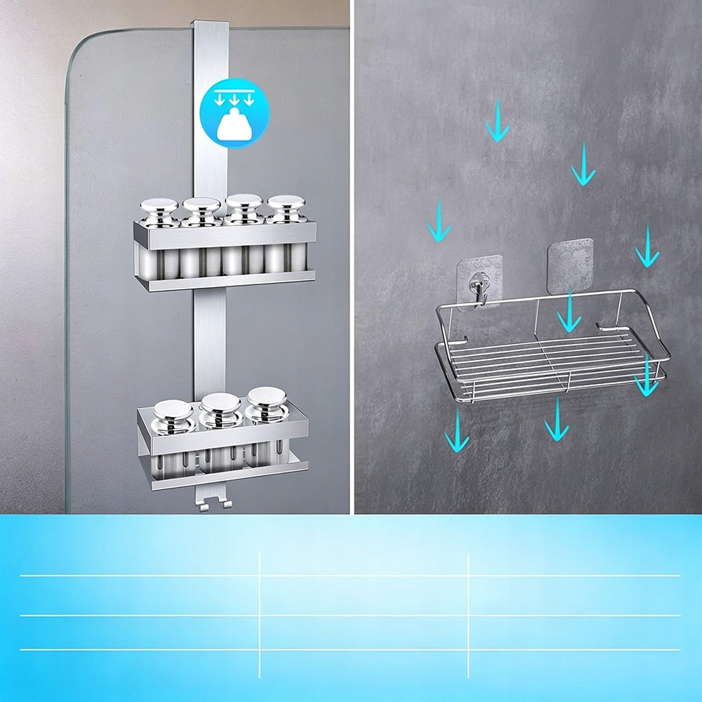 Bathroom Shower Shelf for Cosmetics Hanging Without Drilling Brand no brand