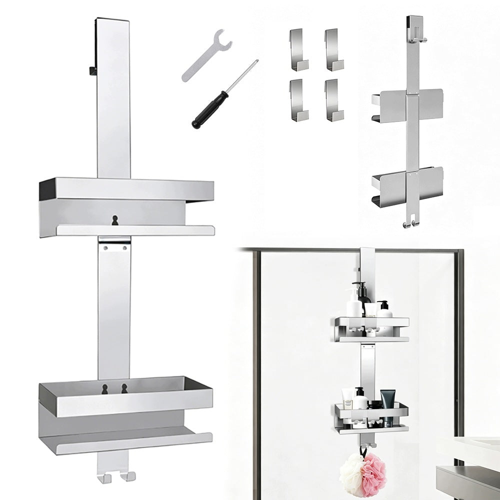 Bathroom Shower Shelf for Cosmetics Hanging Without Drilling