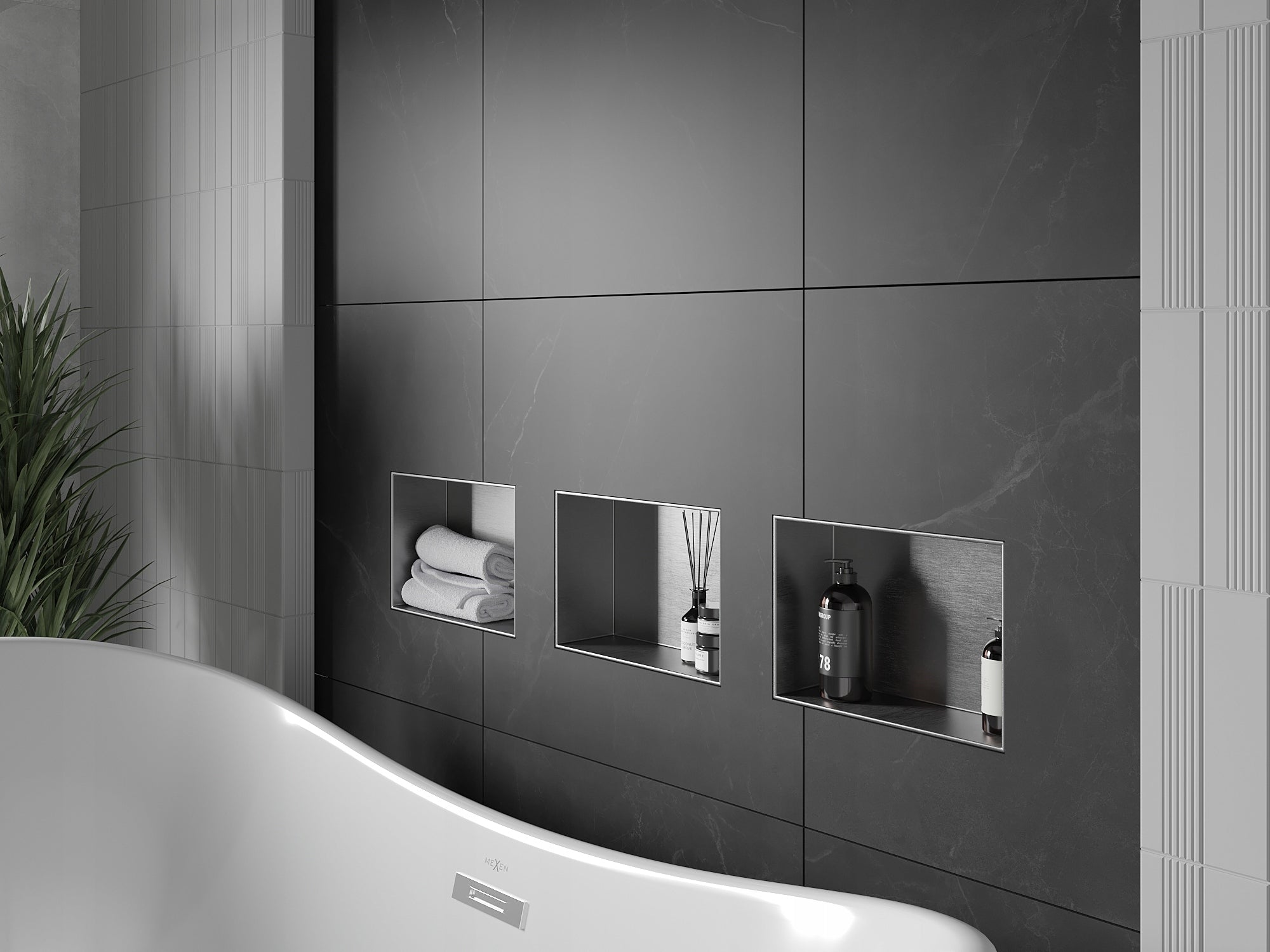 Bathroom Shower Shelf without Flange 30x20 Mexen X-Wall inox Brand Mexen