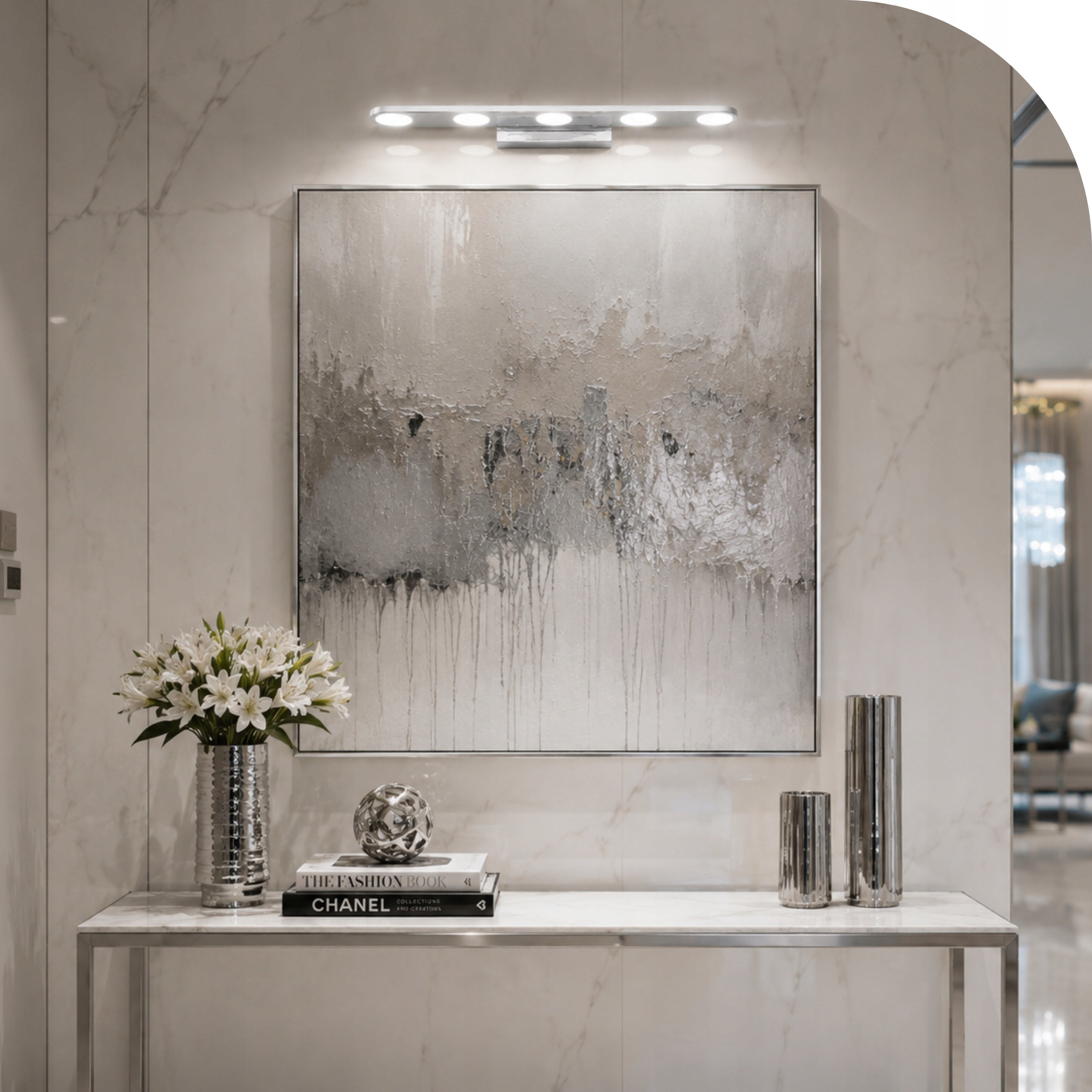 Bathroom Wall Lamp Over Mirror Picture Led Chrome 60 cm Wall Lamp 18W Manufacturer code OSW-20156