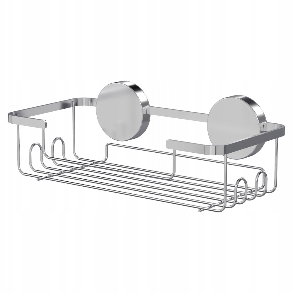 Bathroom Wall Mounted Shower Shelf Silver Self Adhesive