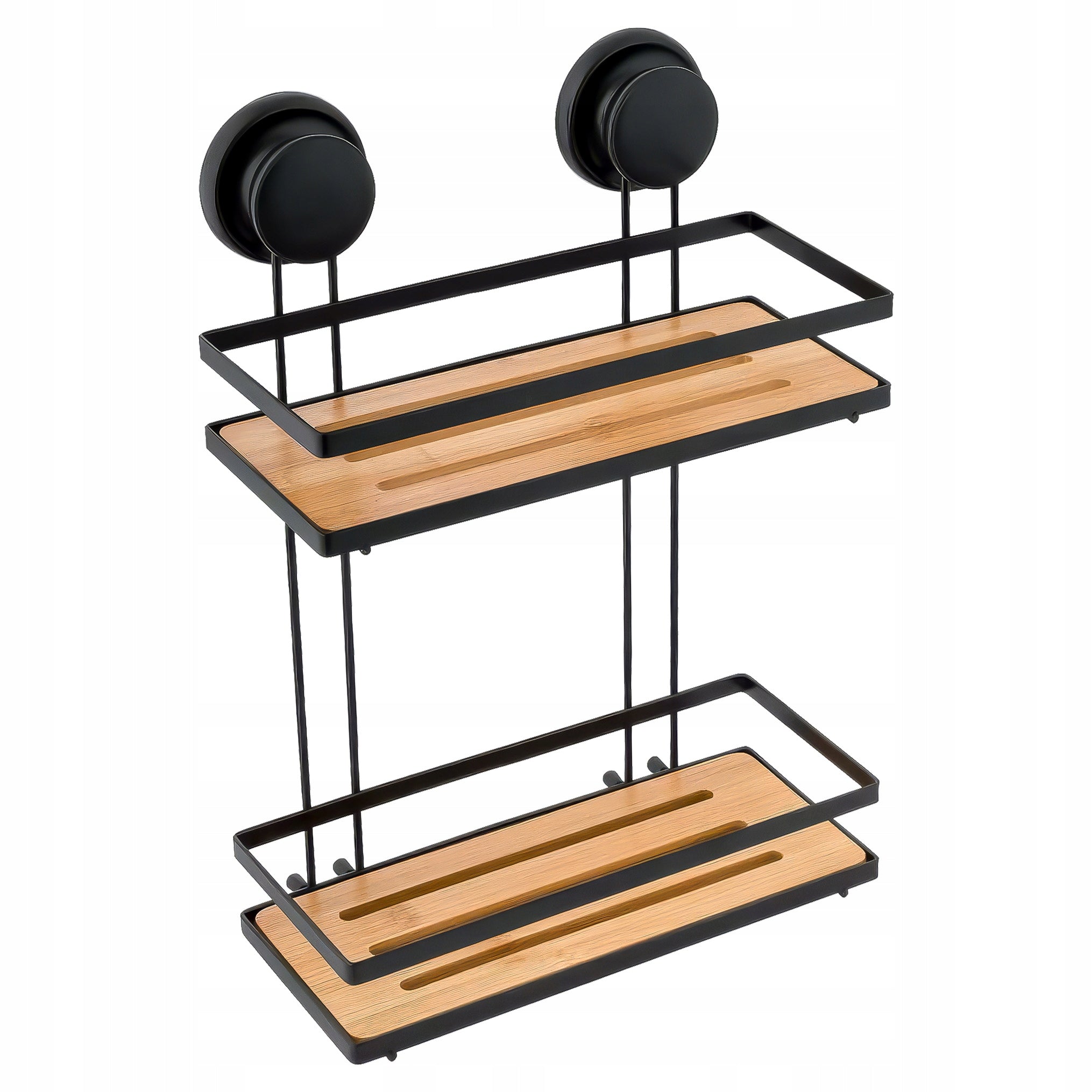 Bathroom Wall Shelf STRONG SUCTION CUPS Bamboo Cosmetics Without Drilling Manufacturer code CH.GAVI-BP2