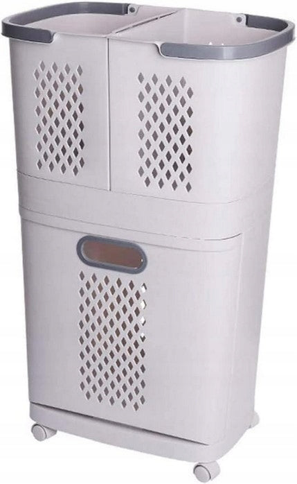 Bathroom basket with 3 compartments