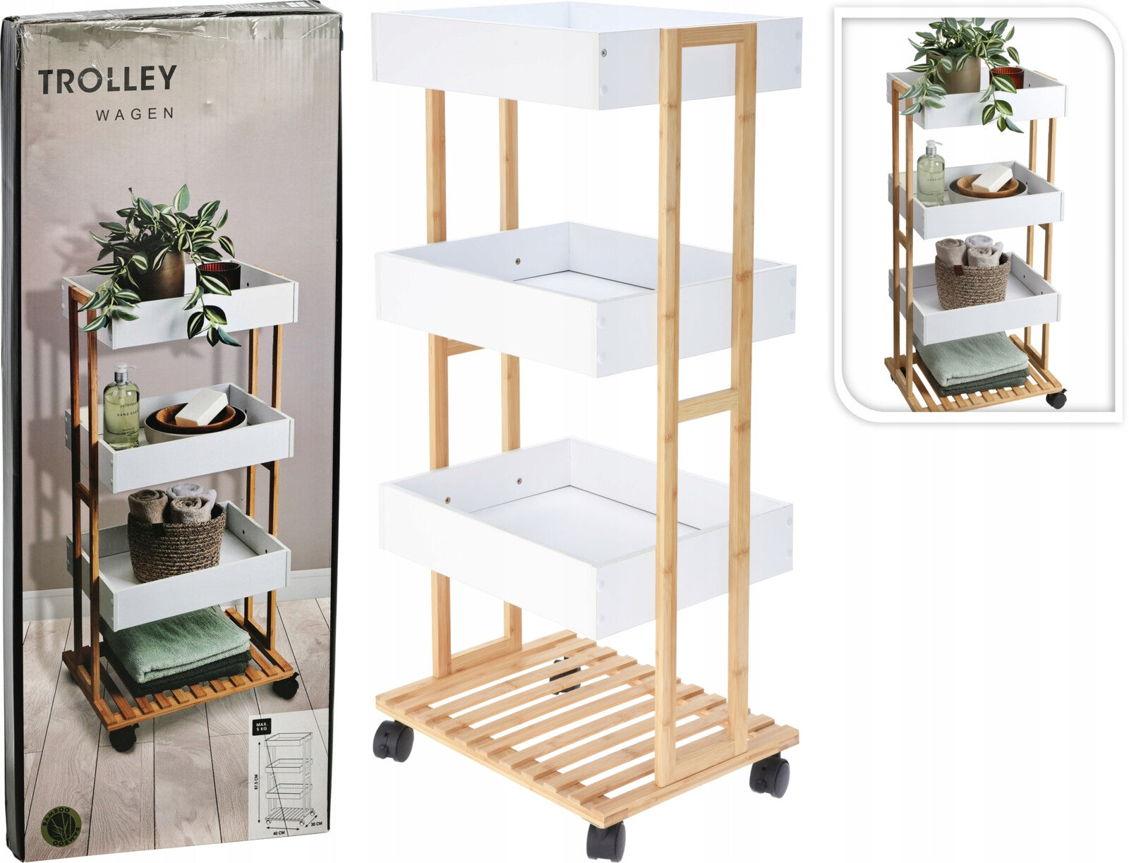 Bathroom cabinet RACK wooden HOMLA