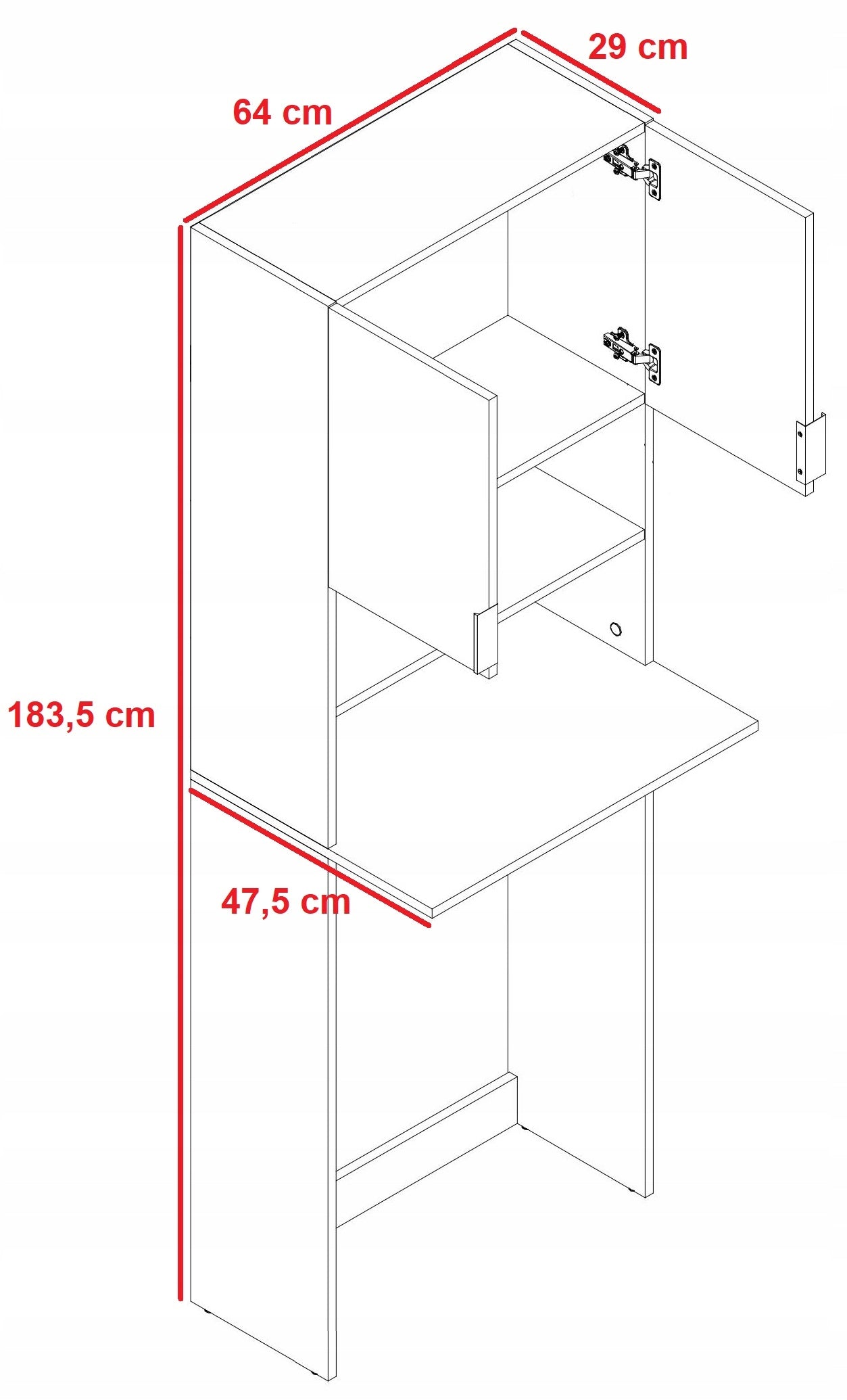Bathroom cabinet over washing machine OLI BIS WHITE EAN (GTIN) 5905799717571