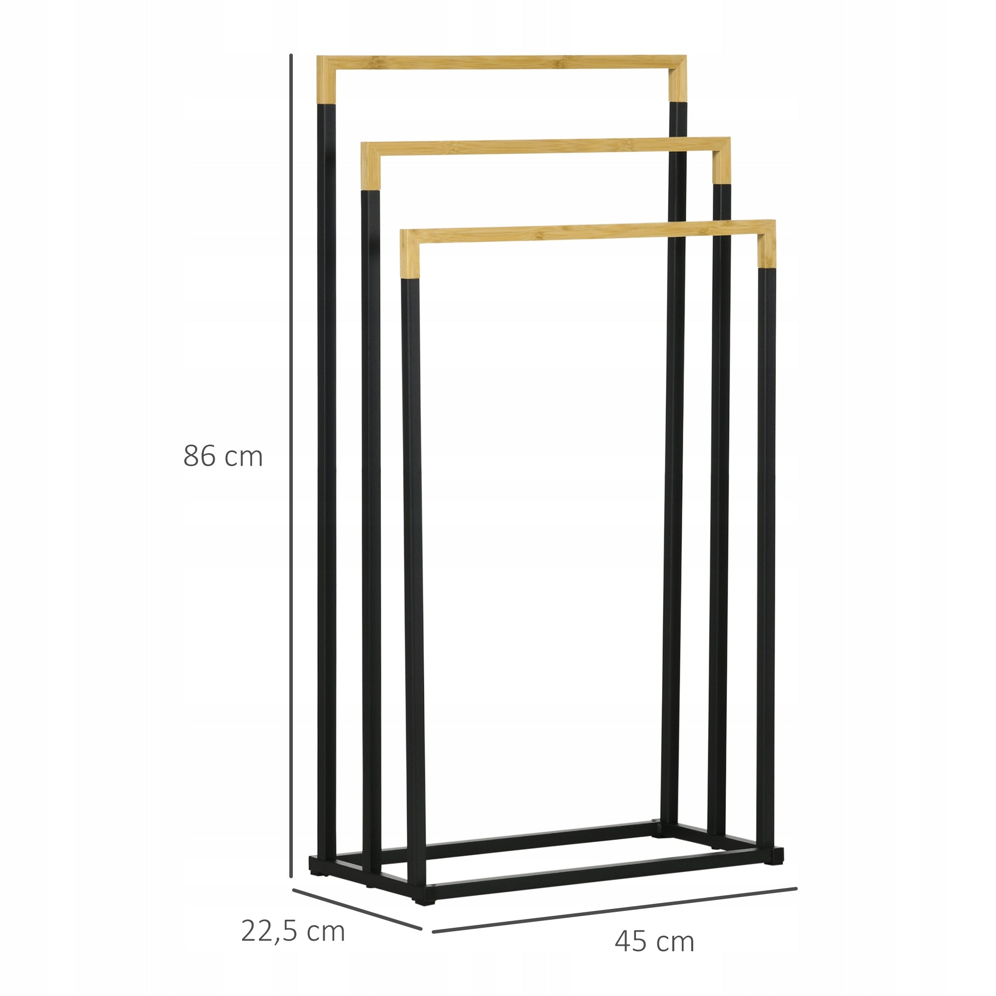 Bathroom hanger Kleankin black 45 x 22,5 x 86 cm Manufacturer code 850-270V00BK