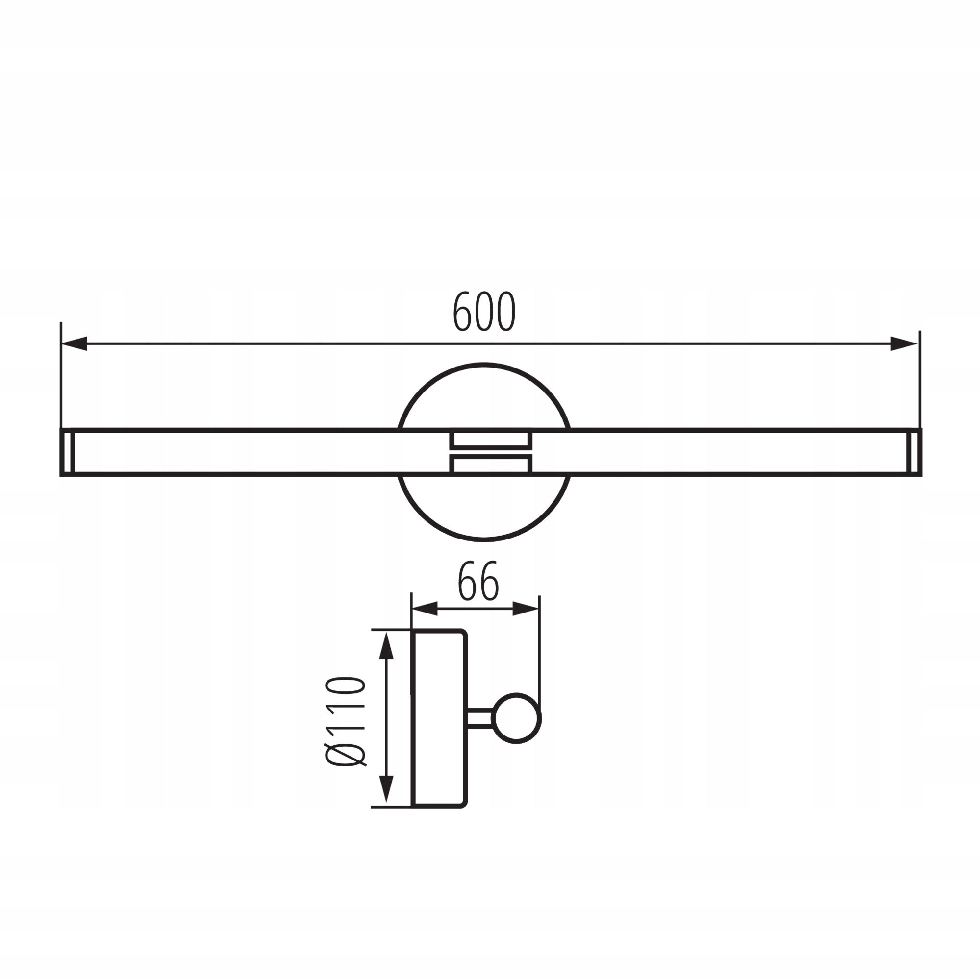 Bathroom lamp 60cm 8W LED LL CHOSOM-O G wall lamp over mirror gold Manufacturer code 66493