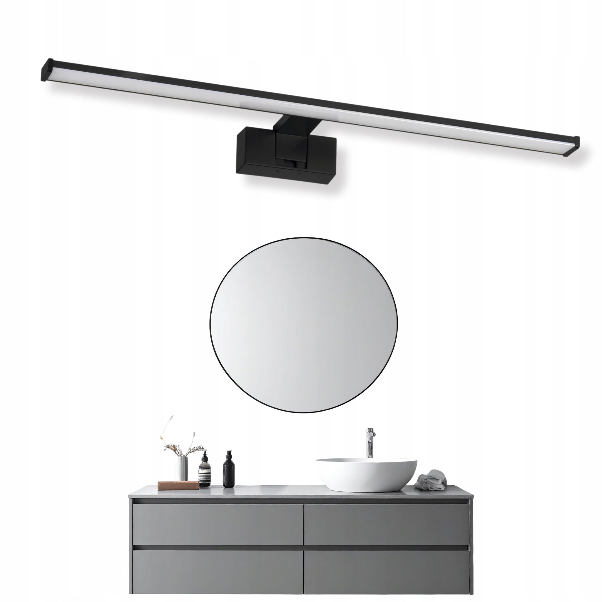 Bathroom lamp LL WALL LAMP 12W black wall lamp over mirror 60cm LED IP44