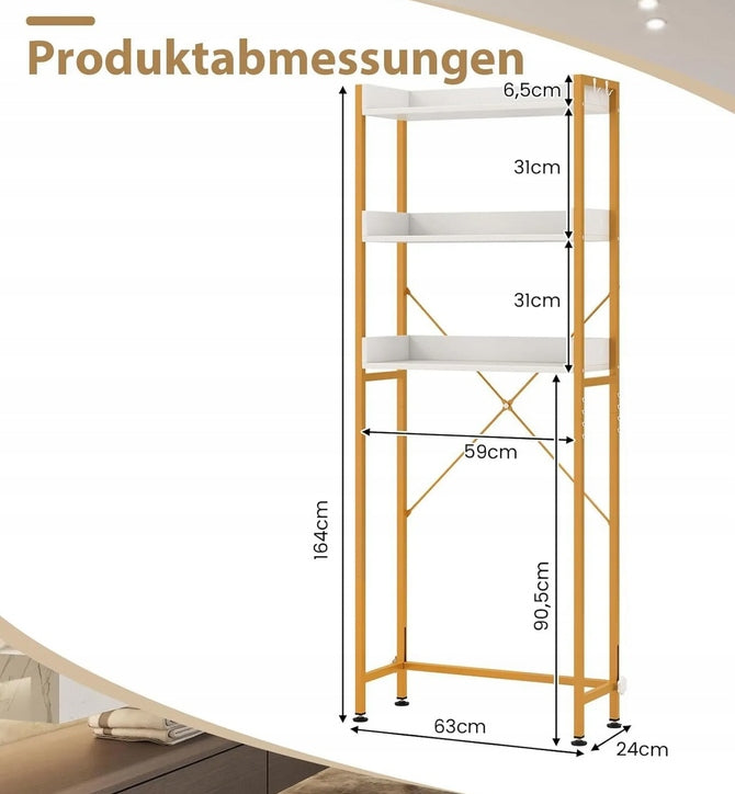Bathroom rack Costway gold 24 x 63 x 164 cm Manufacturer code JV11000WH