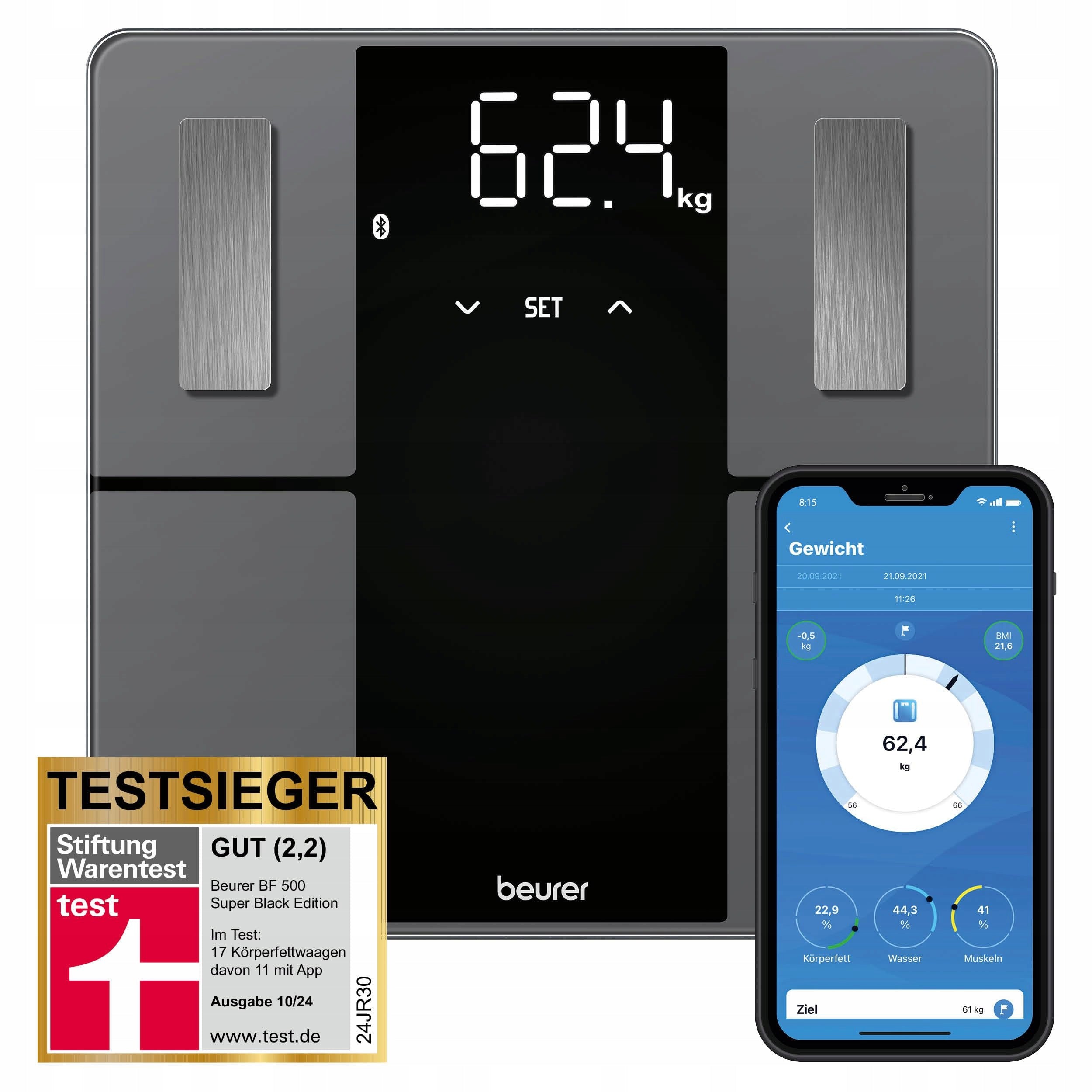 Bathroom scale Beurer BF 500 - body composition analysis with LCD screen