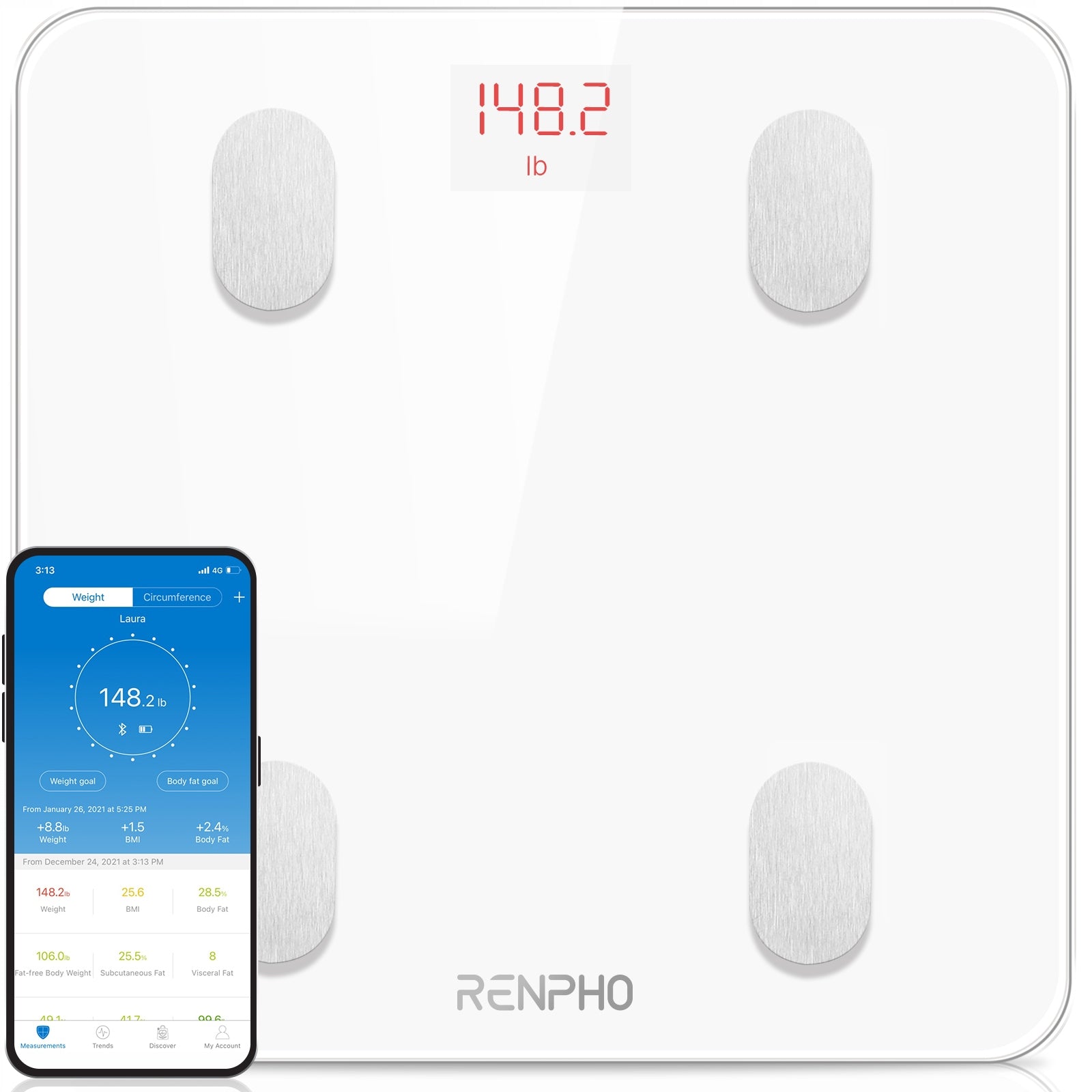 Bathroom scale Renpho ES-26M-WH Manufacturer code ES-26M-WH