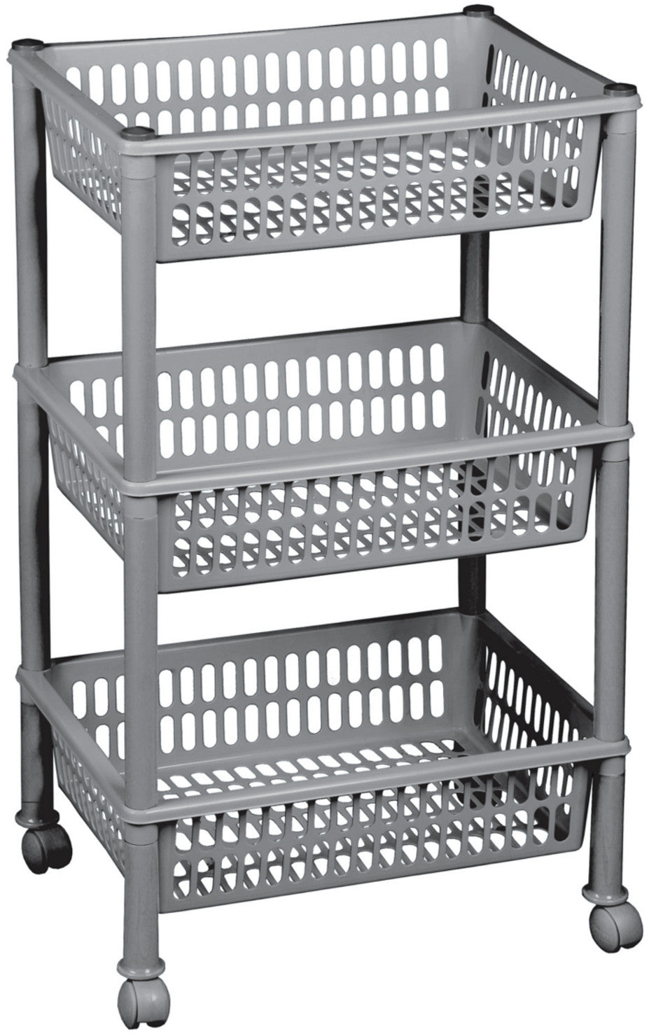 Bathroom shelf on wheels, shelf, cabinet, 3 levels Furniture color shades of gray