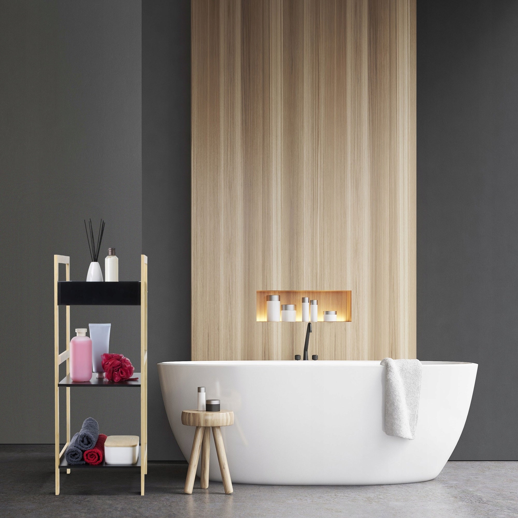 Bathroom shelving unit 3 shelves Scandic black JOTTA RETRO Manufacturer code 50764