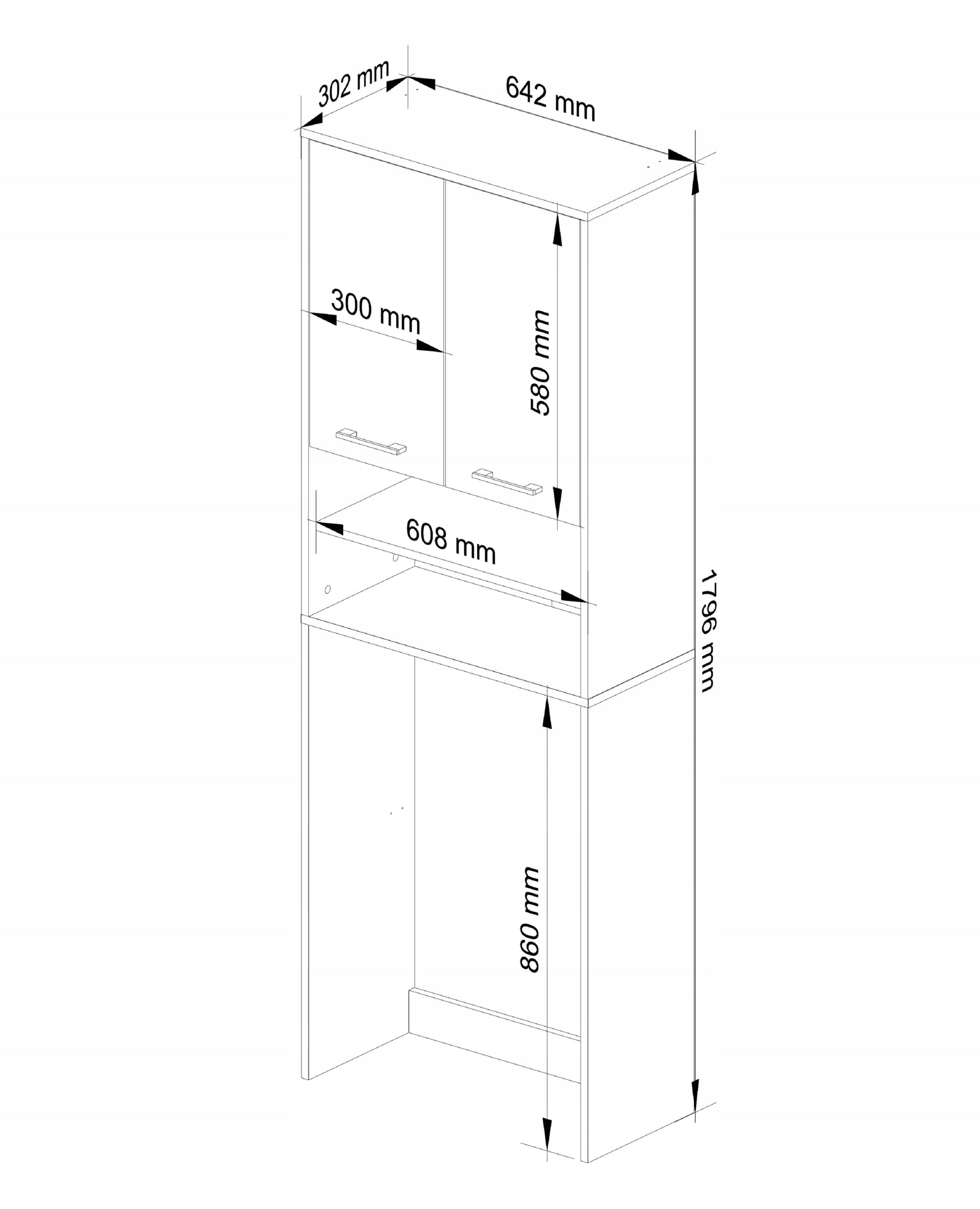 Bathroom shelving unit Akord artisan oak 30 x 64 x 180 cm Manufacturer code OP0LLAZARTPRA