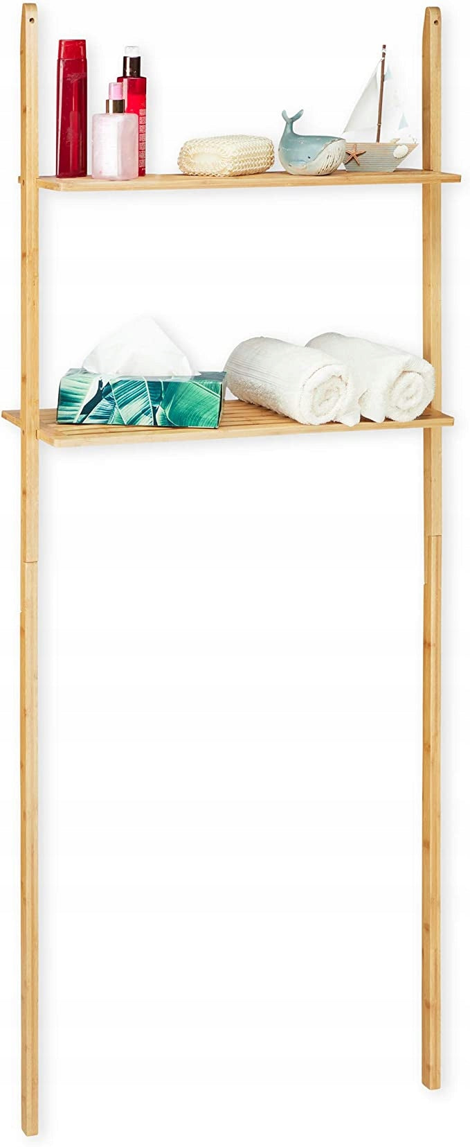 Bathroom shelving unit Bamboo shelf for washing machine 30 x 66 x 175 cm