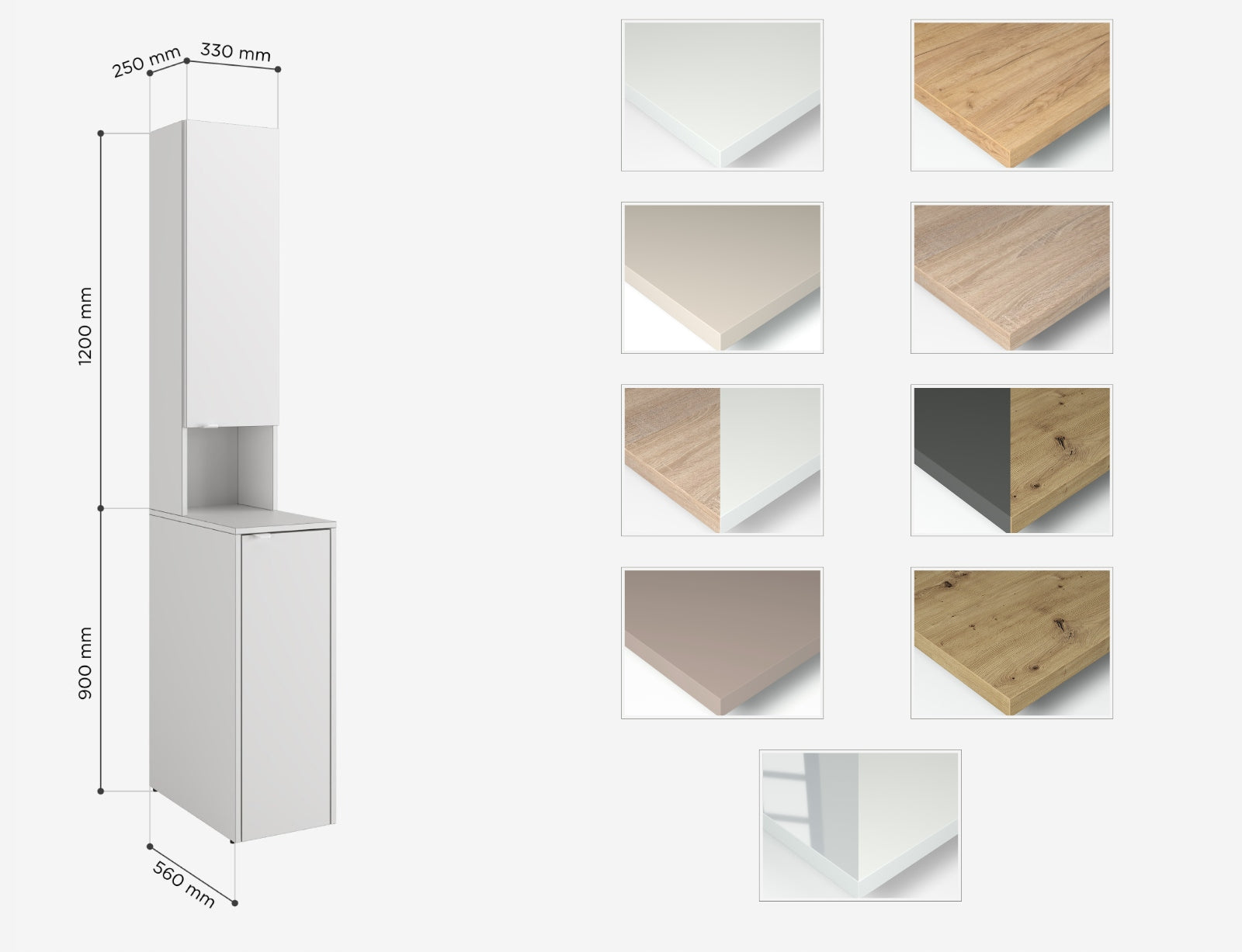 Bathroom shelving unit LORA 210 x 33 x 56 cm high cabinet bathroom cashmere EAN (GTIN) 5905323705920