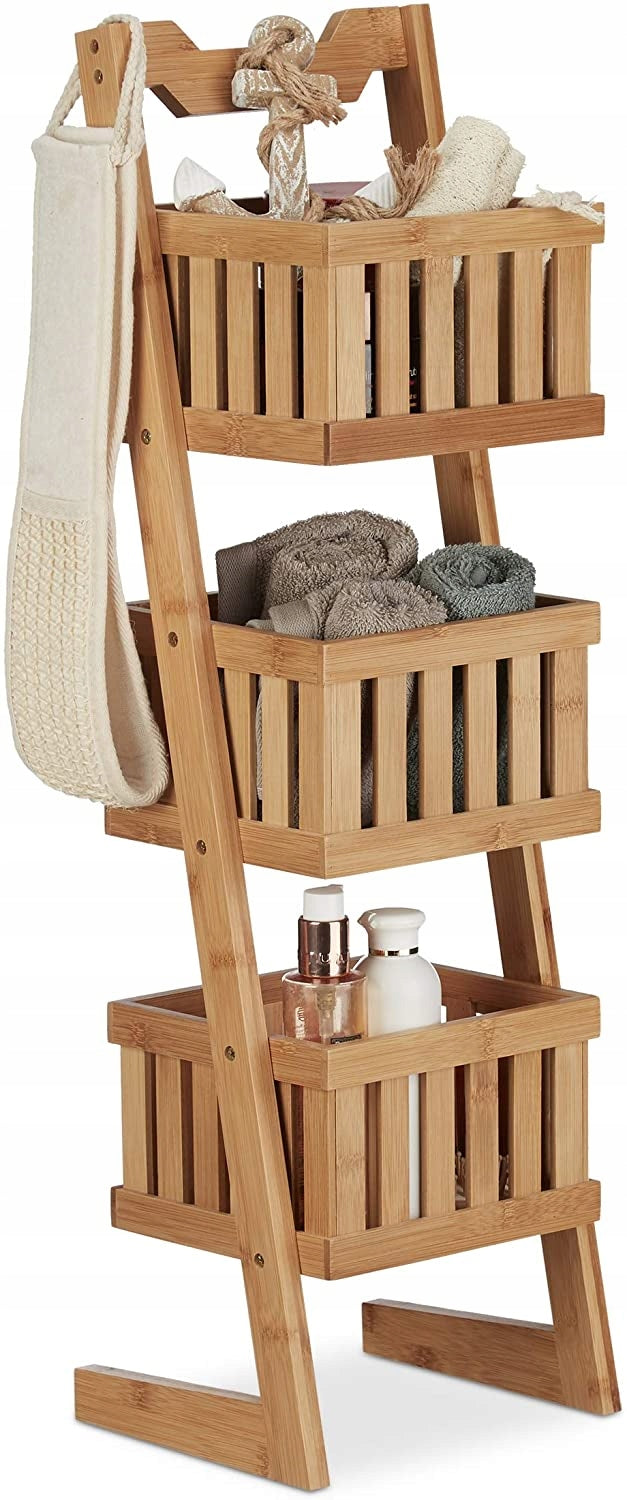 Bathroom shelving unit Relaxdays bamboo 20 x 23 x 77 cm