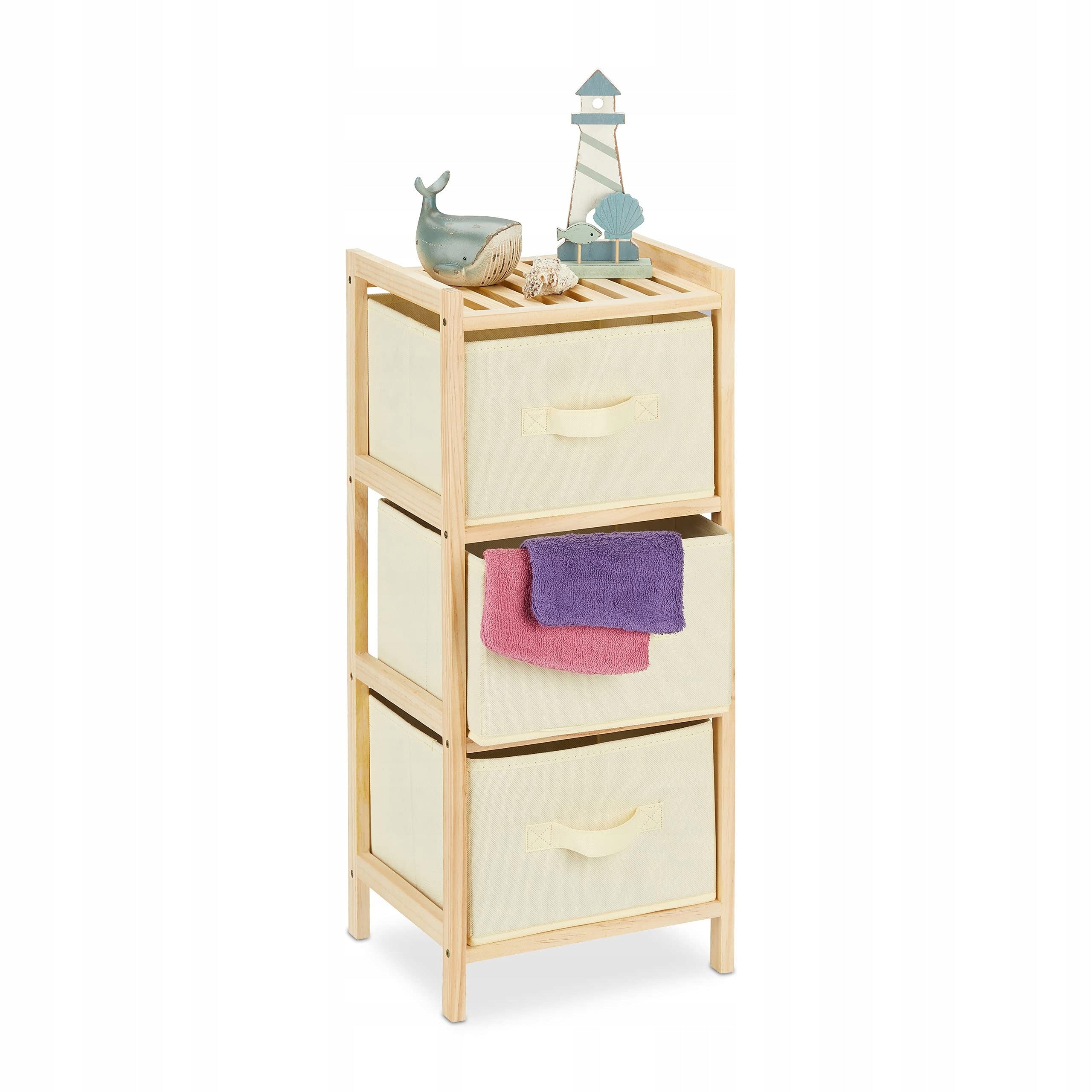 Bathroom shelving unit Relaxdays pine 25x28x65 cm compact for small spaces