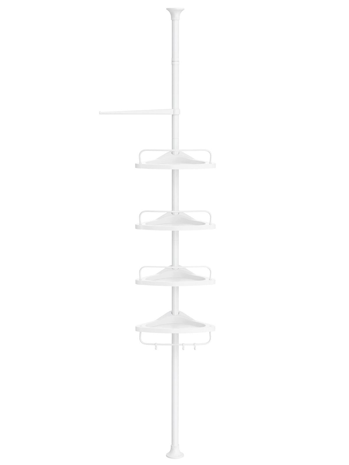Bathroom shelving unit Songmics white 25x35x305cm telescopic corner organizer Manufacturer code BCB009W101