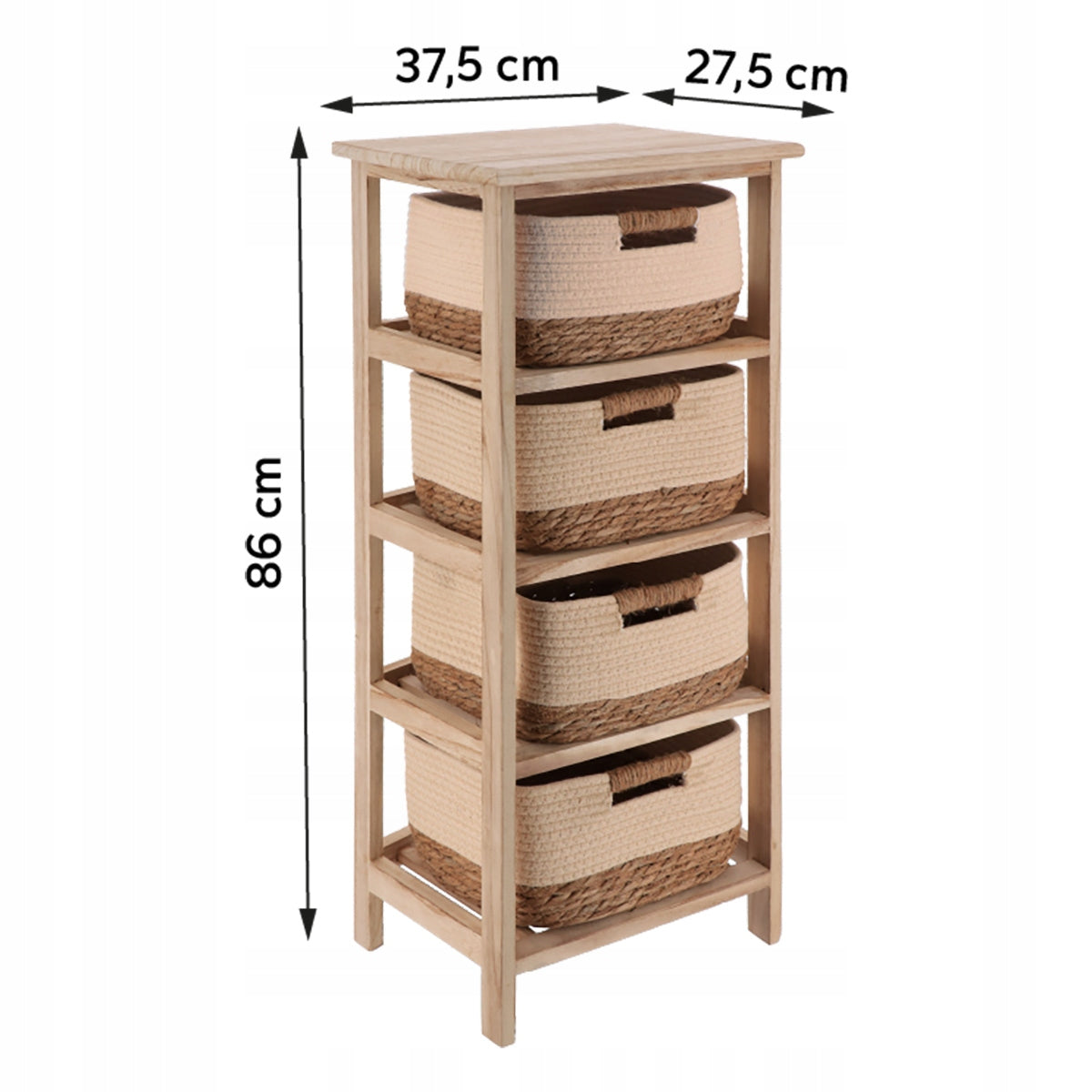 Bathroom shelving unit beige 4-level Zinko practical boho standing unique Brand no brand