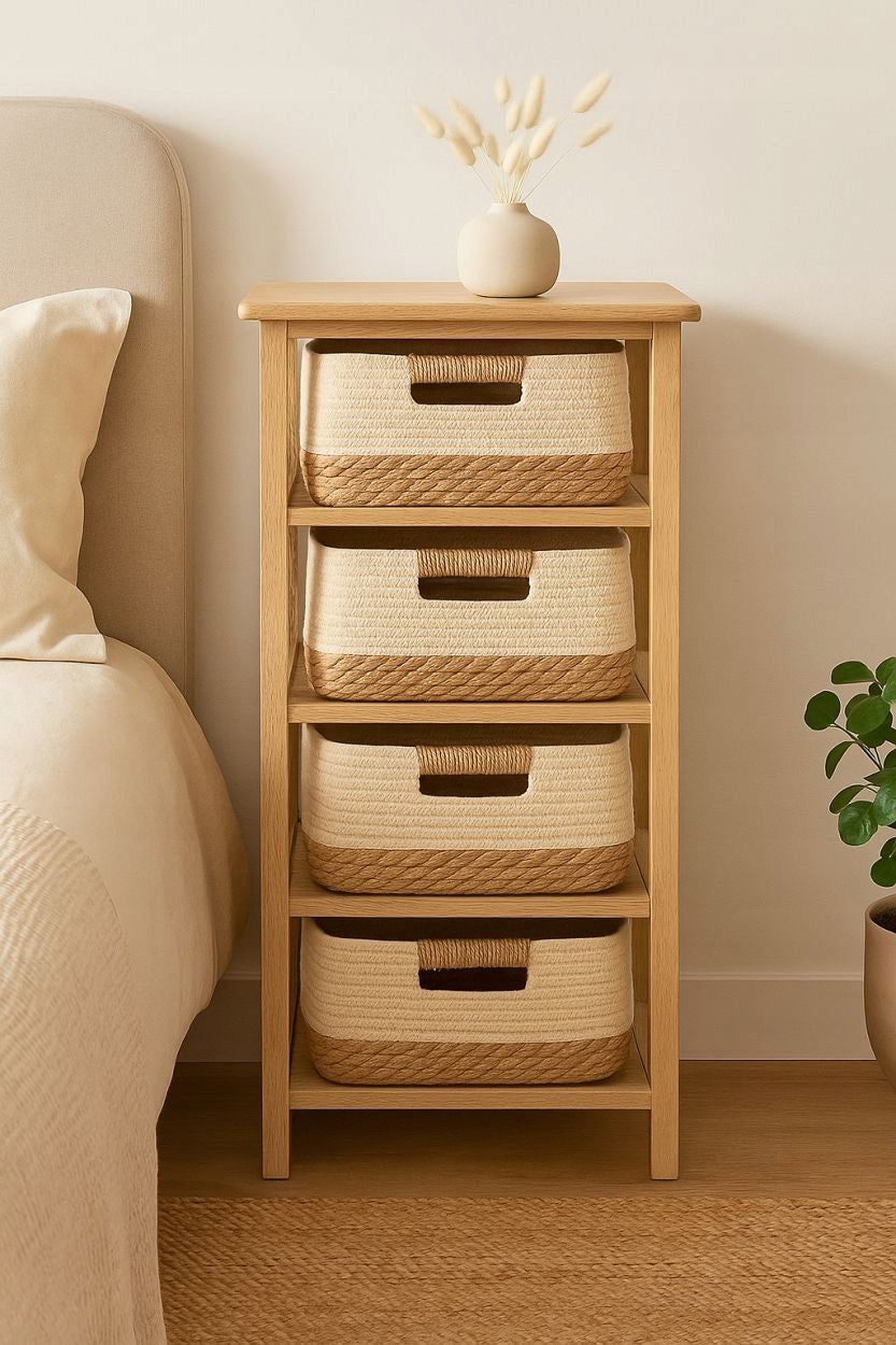 Bathroom shelving unit beige 4-level Zinko practical boho standing unique Packaging status original