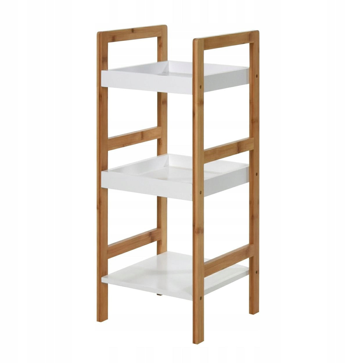 Bathroom shelving unit three-level 72 cm 3 SHELVES wood bamboo white Cabinet EAN (GTIN) 8719987842436