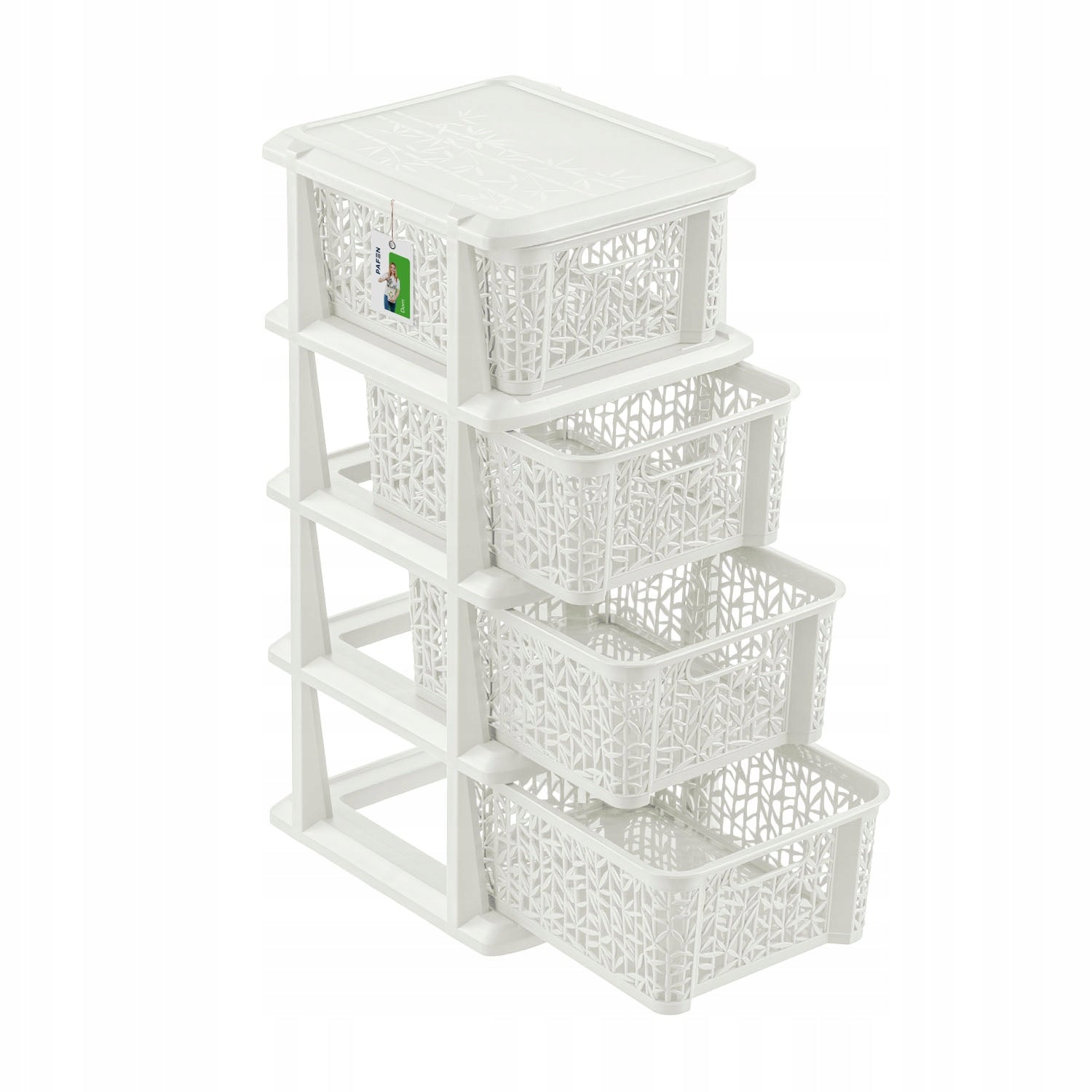Bathroom shelving unit with baskets shelf 4 pull-out cabinets breathable