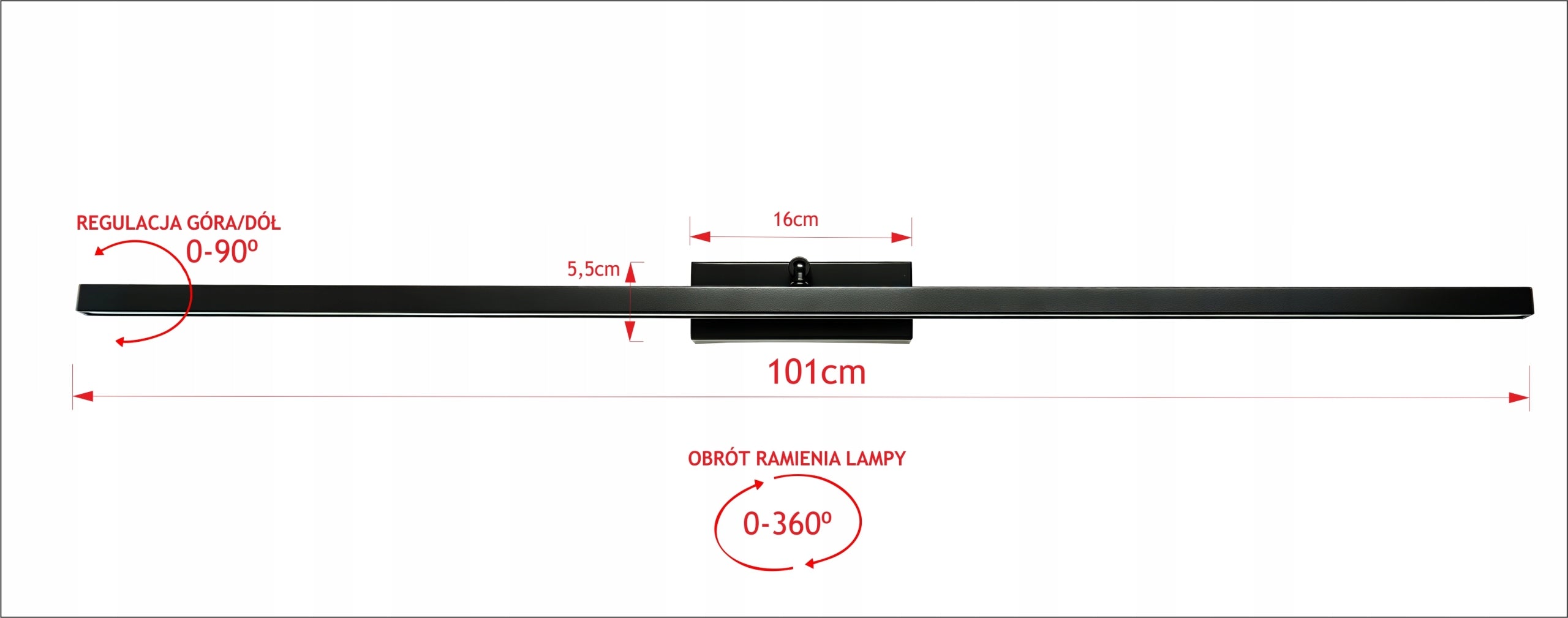 Bathroom wall lamp LED5 lamp over mirror 101cm COB 18W Brand Ledkinpol