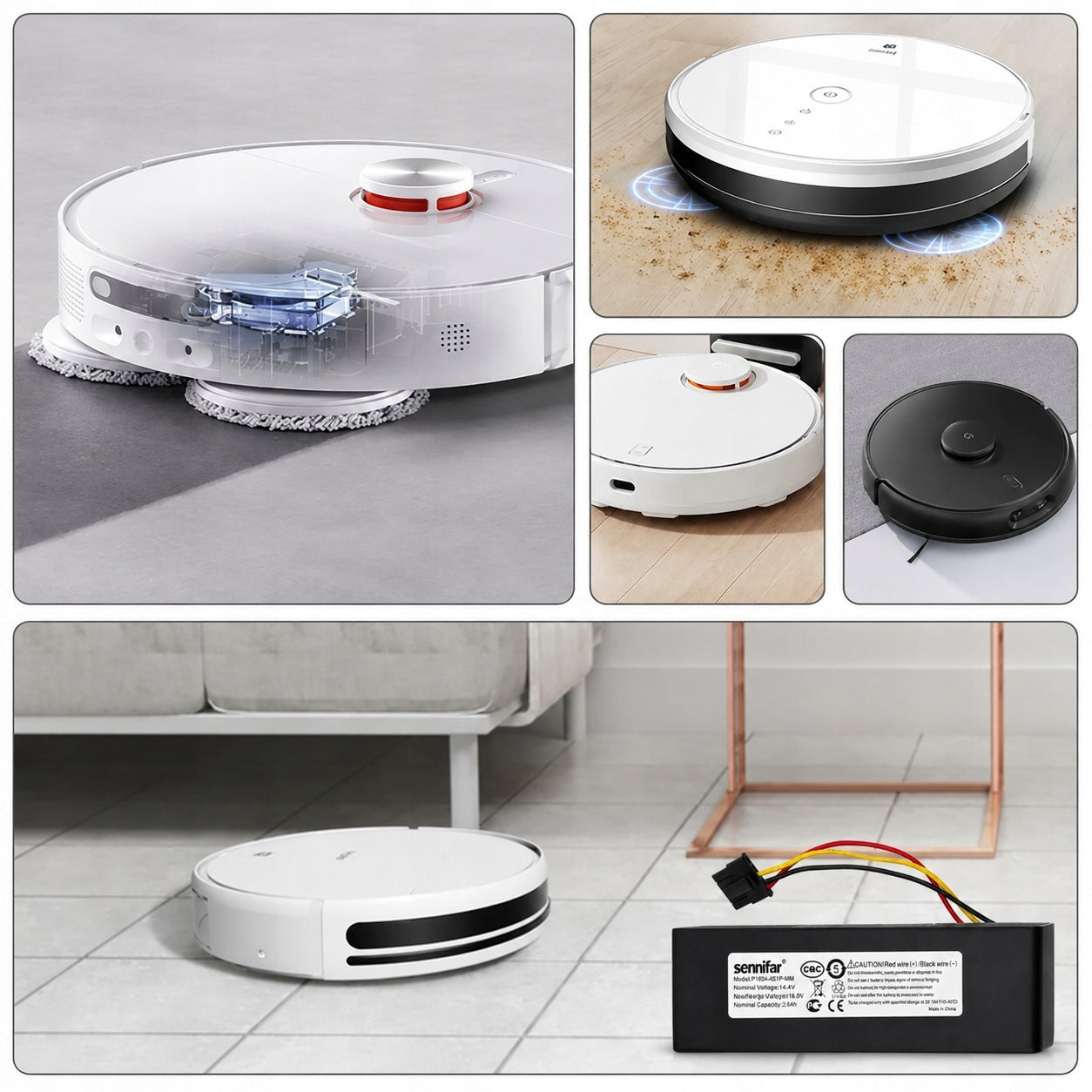 Battery 2600mAh Battery for Xiaomi Robot Mop Pro C1 INR18650 MA1-4S1P-SC Manufacturer no brand
