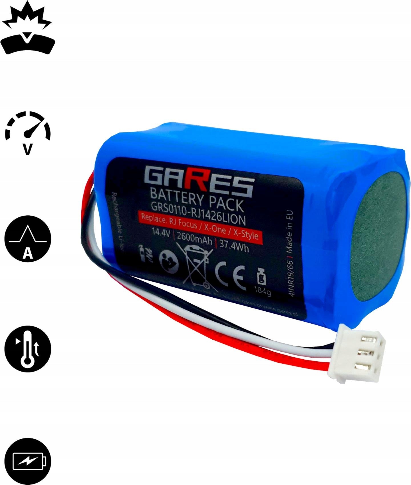 Battery Gares for Proscenic Neo 820S 820P 830P 14,4V 2,6Ah Manufacturer Gares