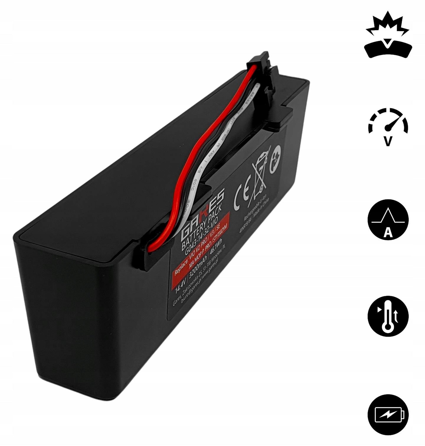 Battery Gares for Viomi V2 PRO V3 SE STYTJ02YM Vacuum Mop Pro 14.4 V 3,2A Batteries included yes